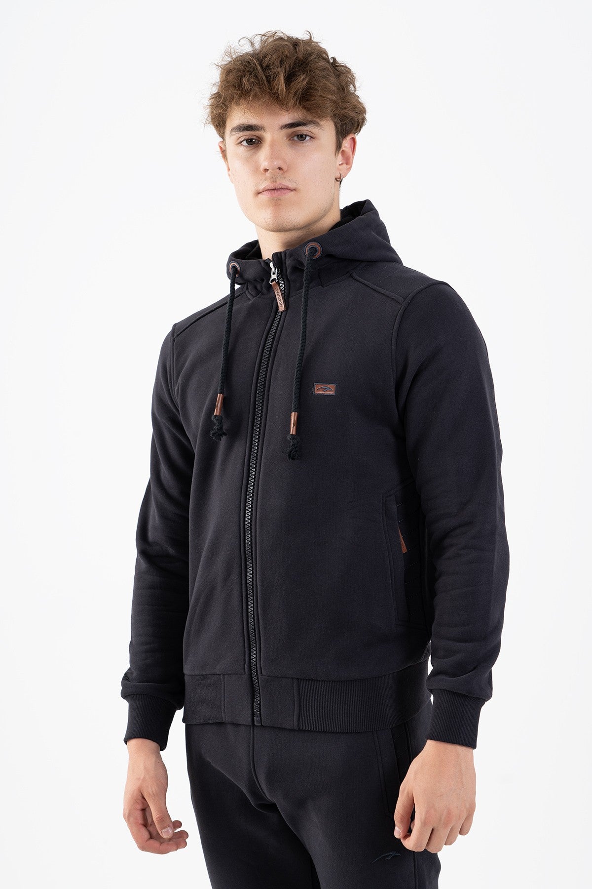 Regular Erkek Kapüşonlu Antrasit Tracktop
