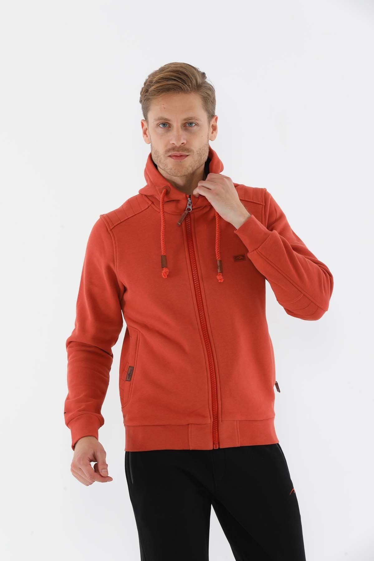 Regular Erkek Kapüşonlu Kiremit Tracktop