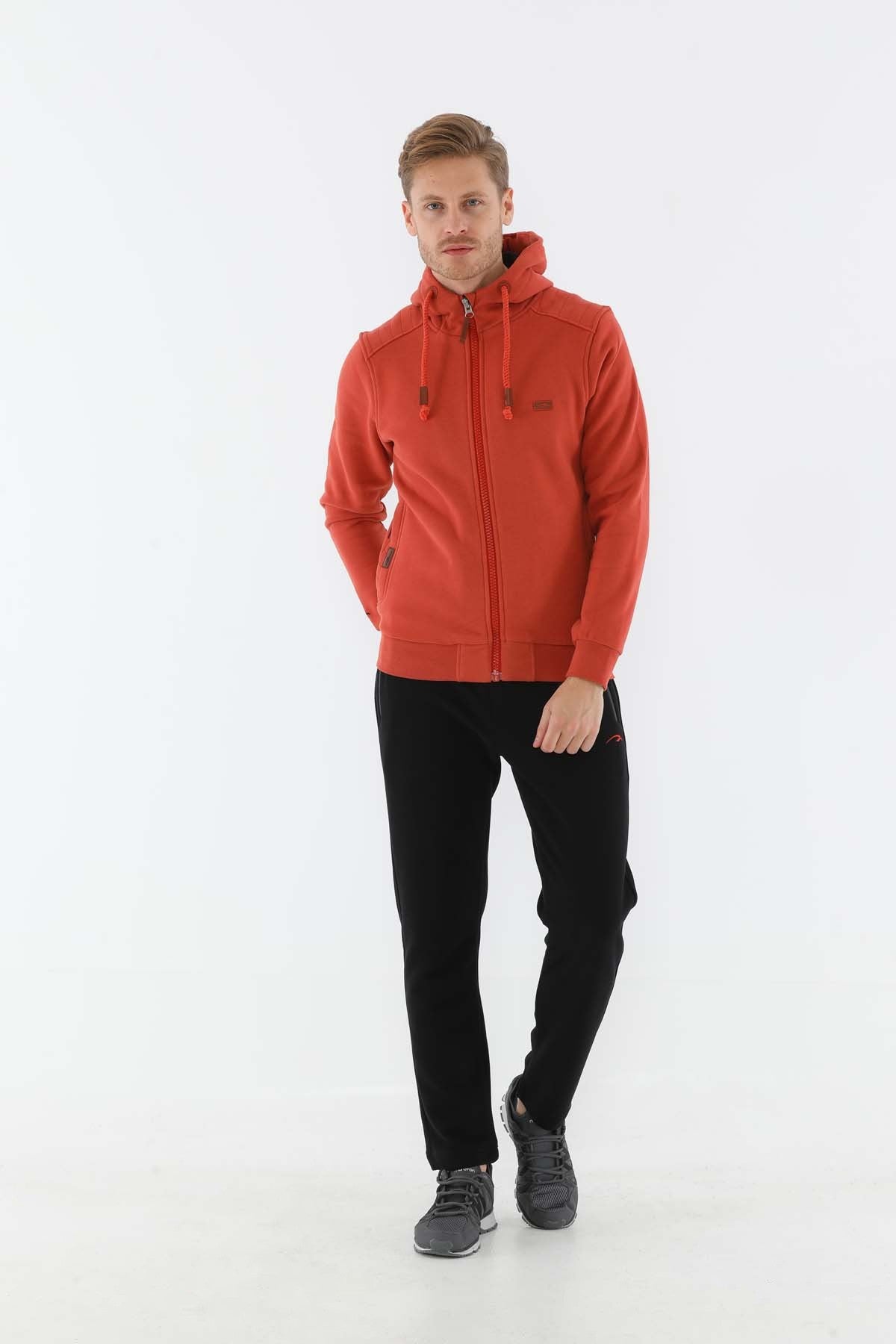Regular Erkek Kapüşonlu Kiremit Tracktop