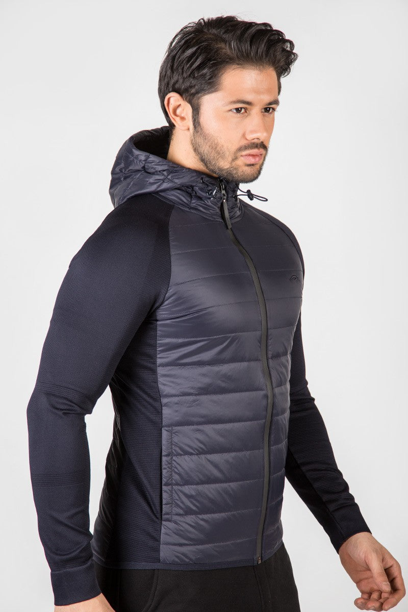 SlimFit Erkek Kapüşonlu Lacivert Ceket
