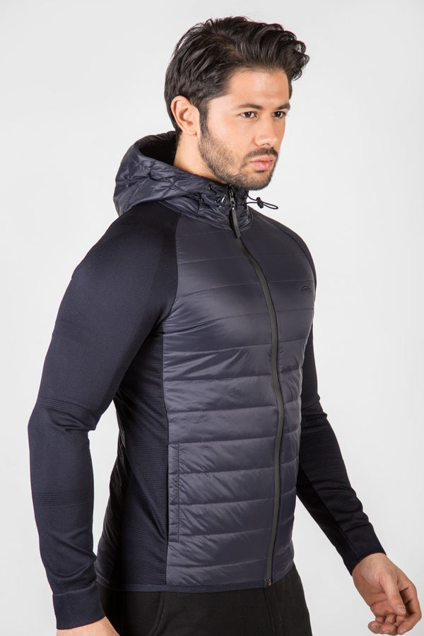 SlimFit Erkek Kapüşonlu Lacivert Ceket