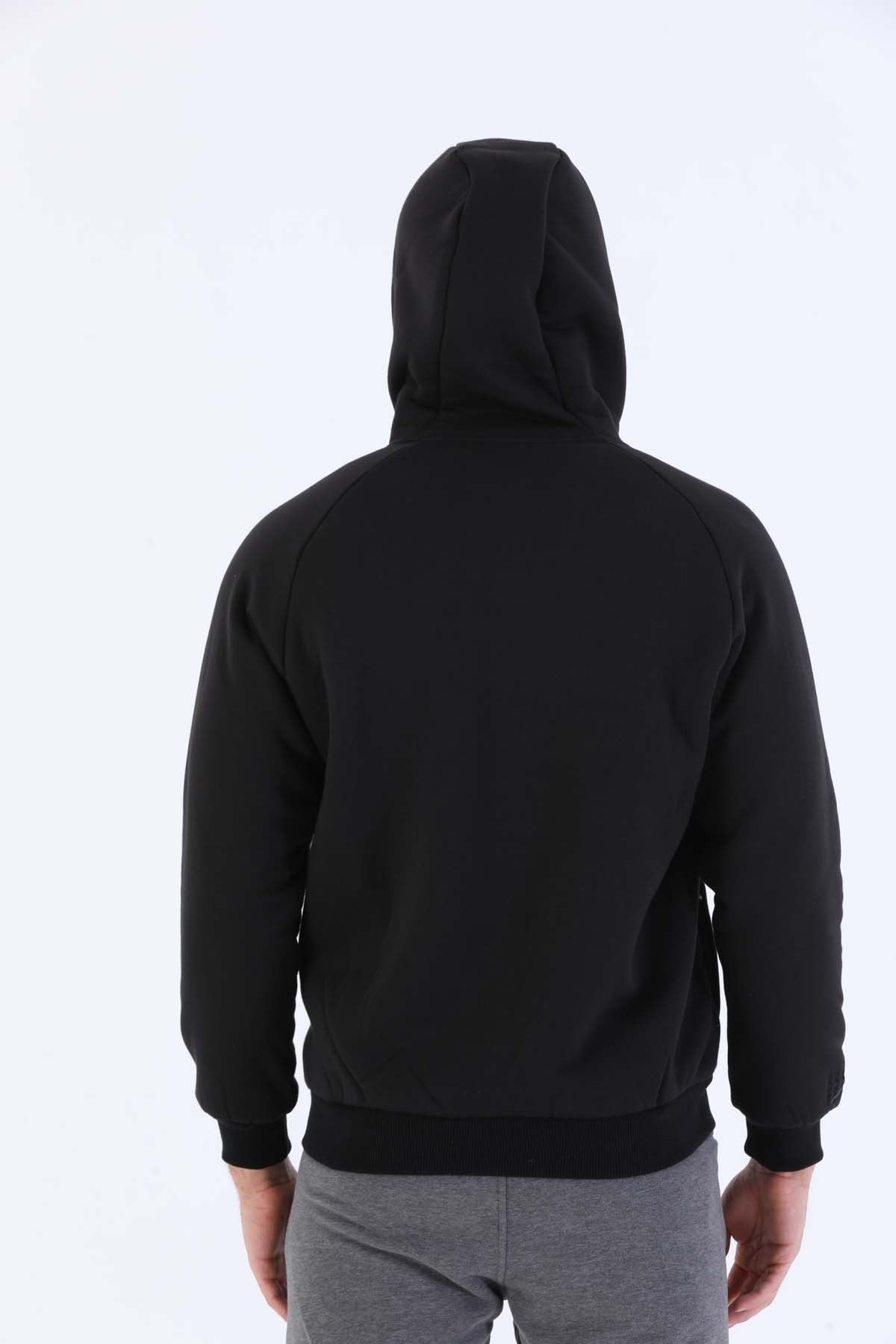 Comfort Erkek Kapüşonlu Siyah Eşofman Üstü