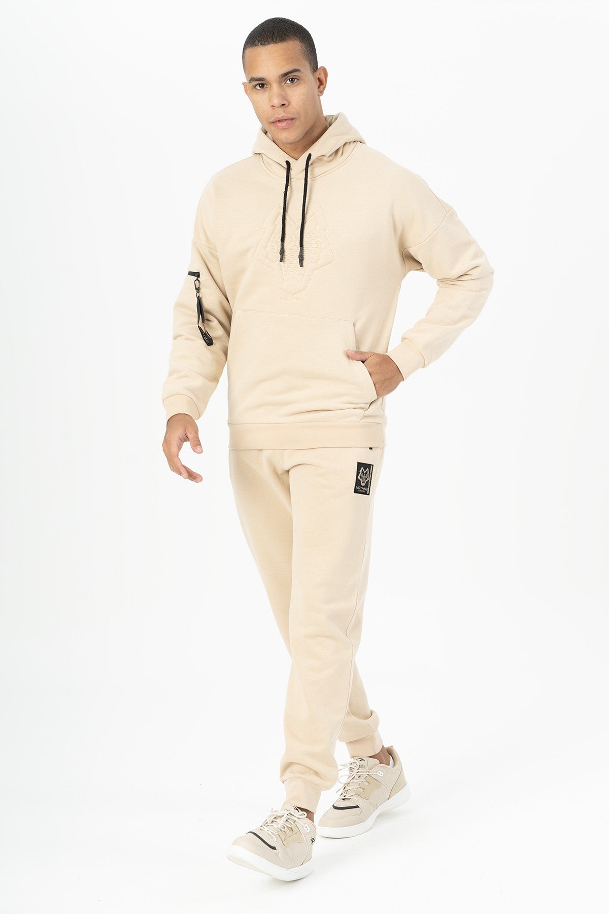 Comfort Erkek Kapüşonlu Taş Sweatshirt