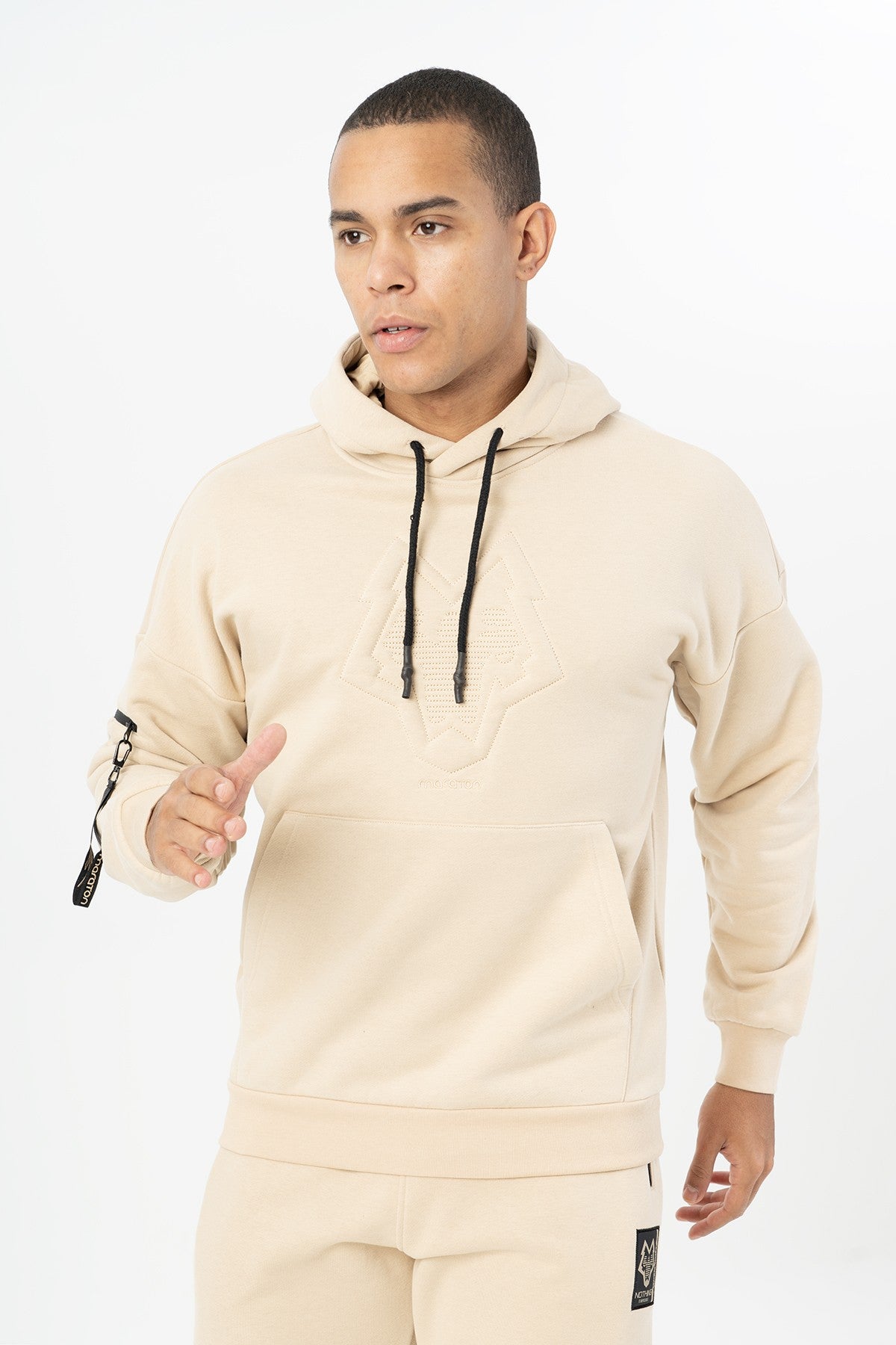 Comfort Erkek Kapüşonlu Taş Sweatshirt