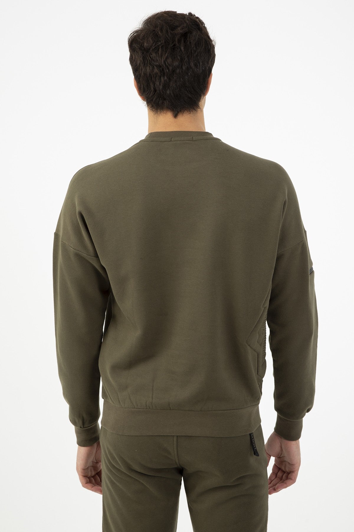 Comfort Erkek Bisiklet Yaka Haki Sweatshirt