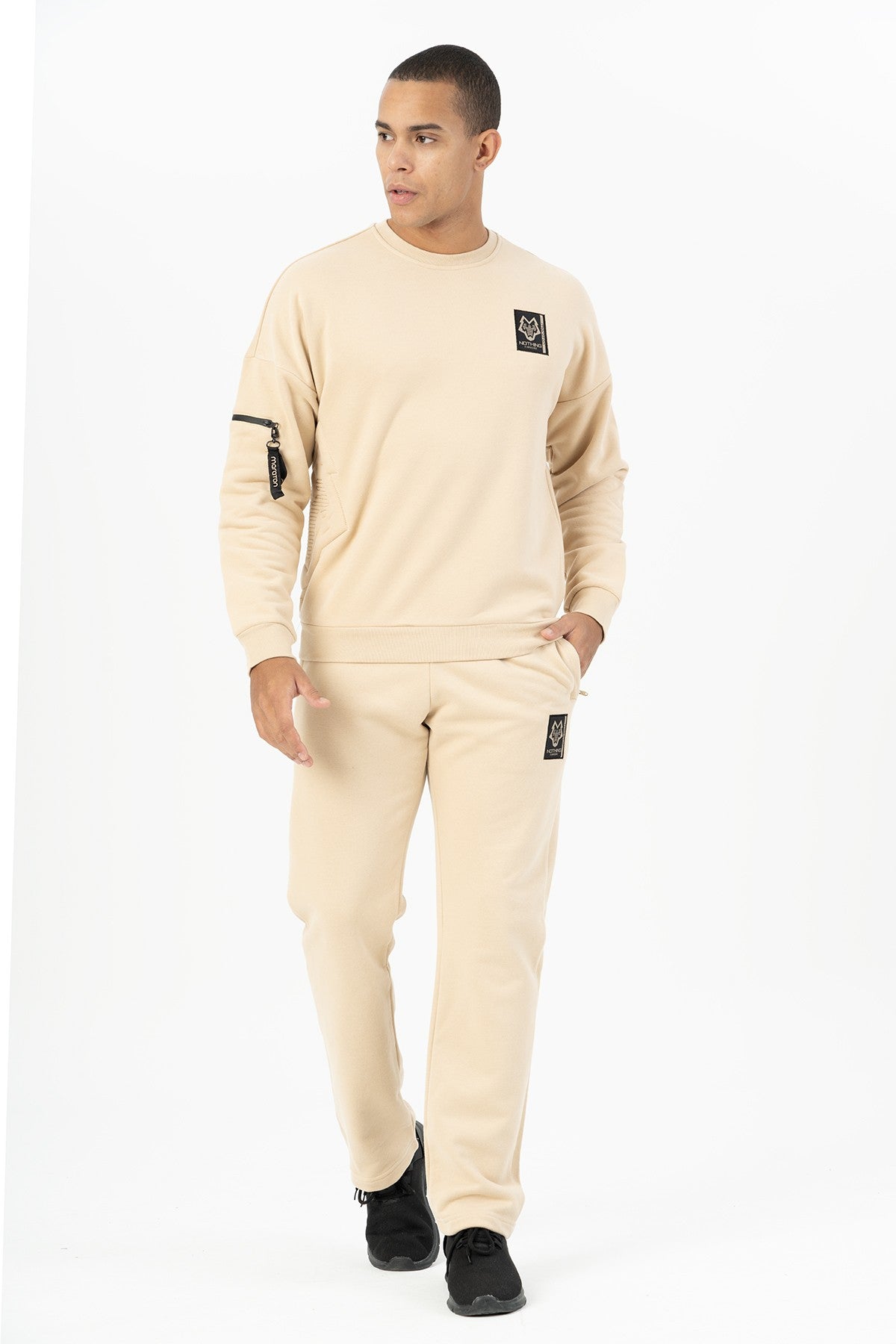 Comfort Erkek Bisiklet Yaka Taş Sweatshirt