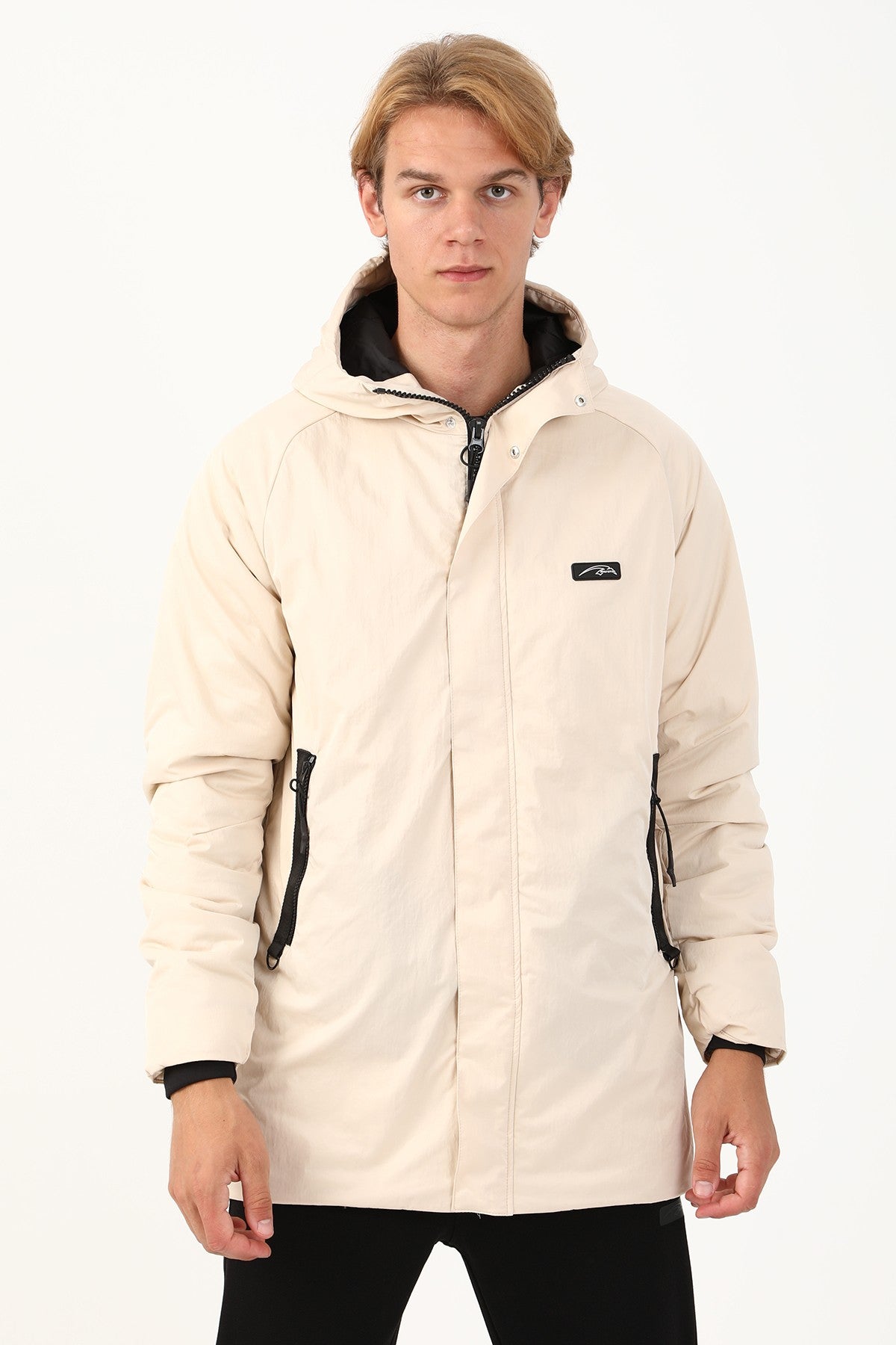 Regular Erkek Kapüşonlu Taş Parka