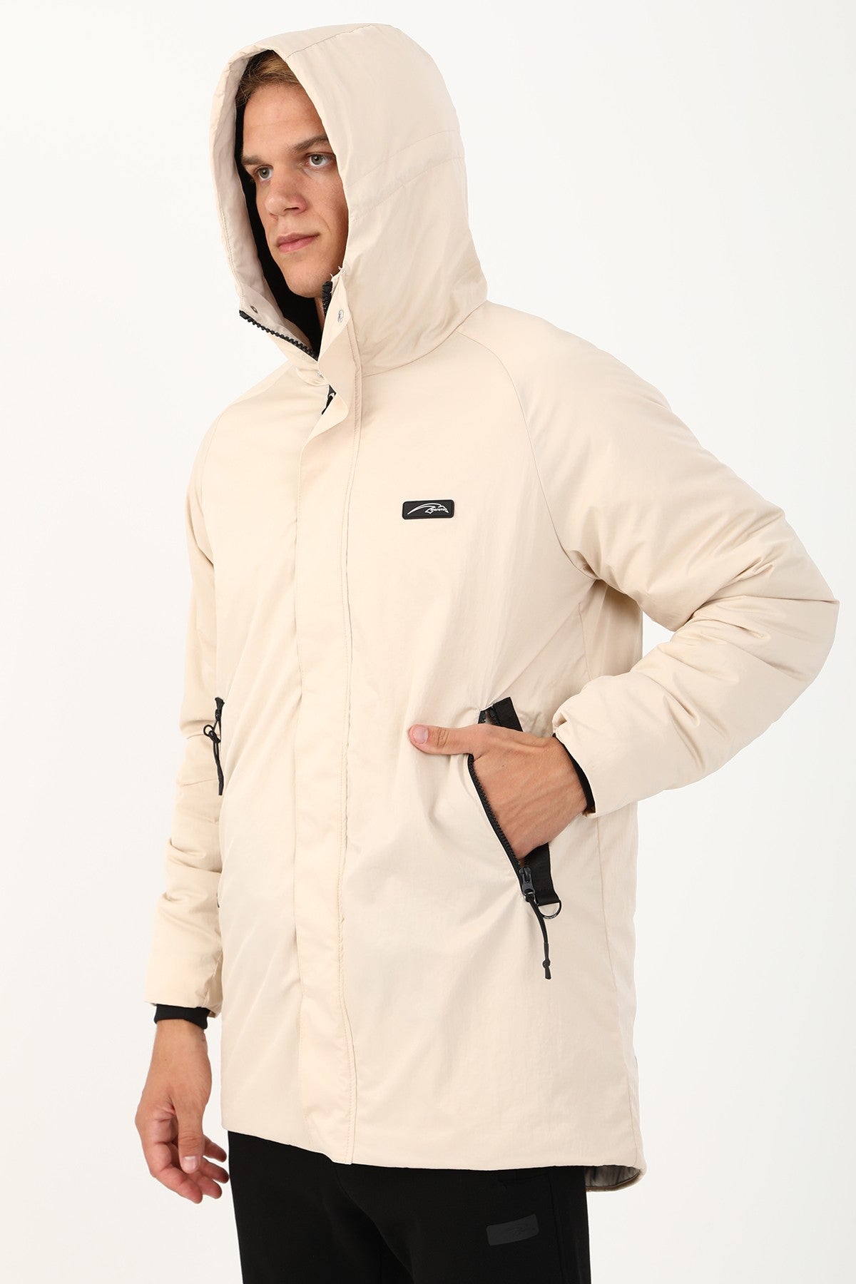 Regular Erkek Kapüşonlu Taş Parka