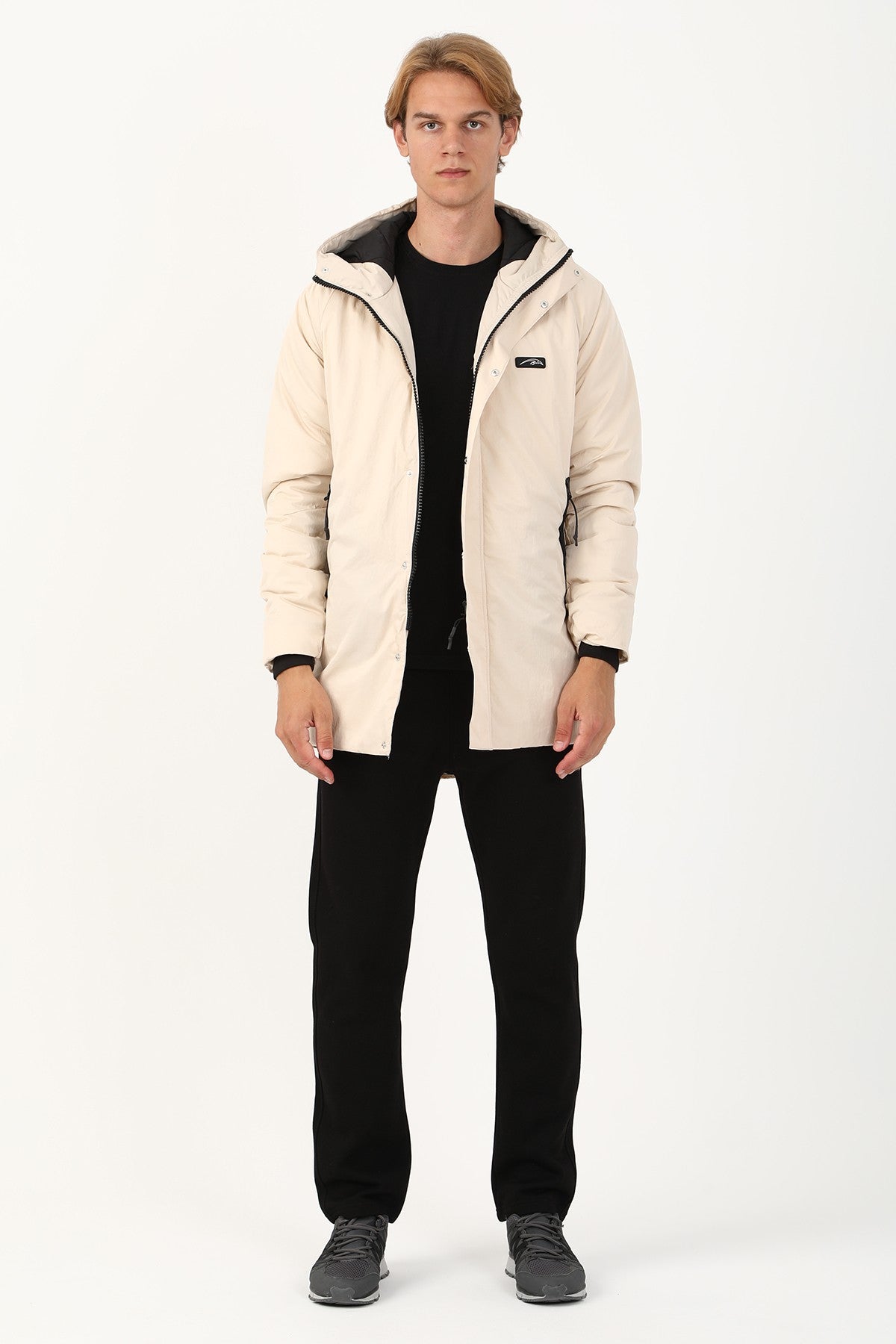 Regular Erkek Kapüşonlu Taş Parka