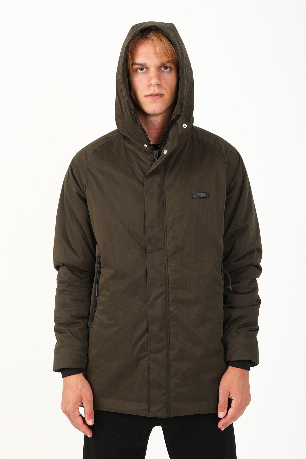 Regular Erkek Kapüşonlu Haki Parka