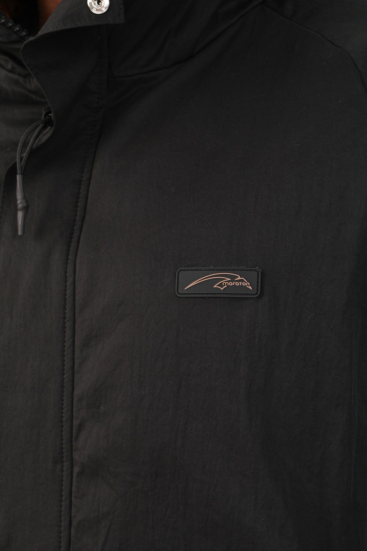 Regular Erkek Kapüşonlu Siyah Parka