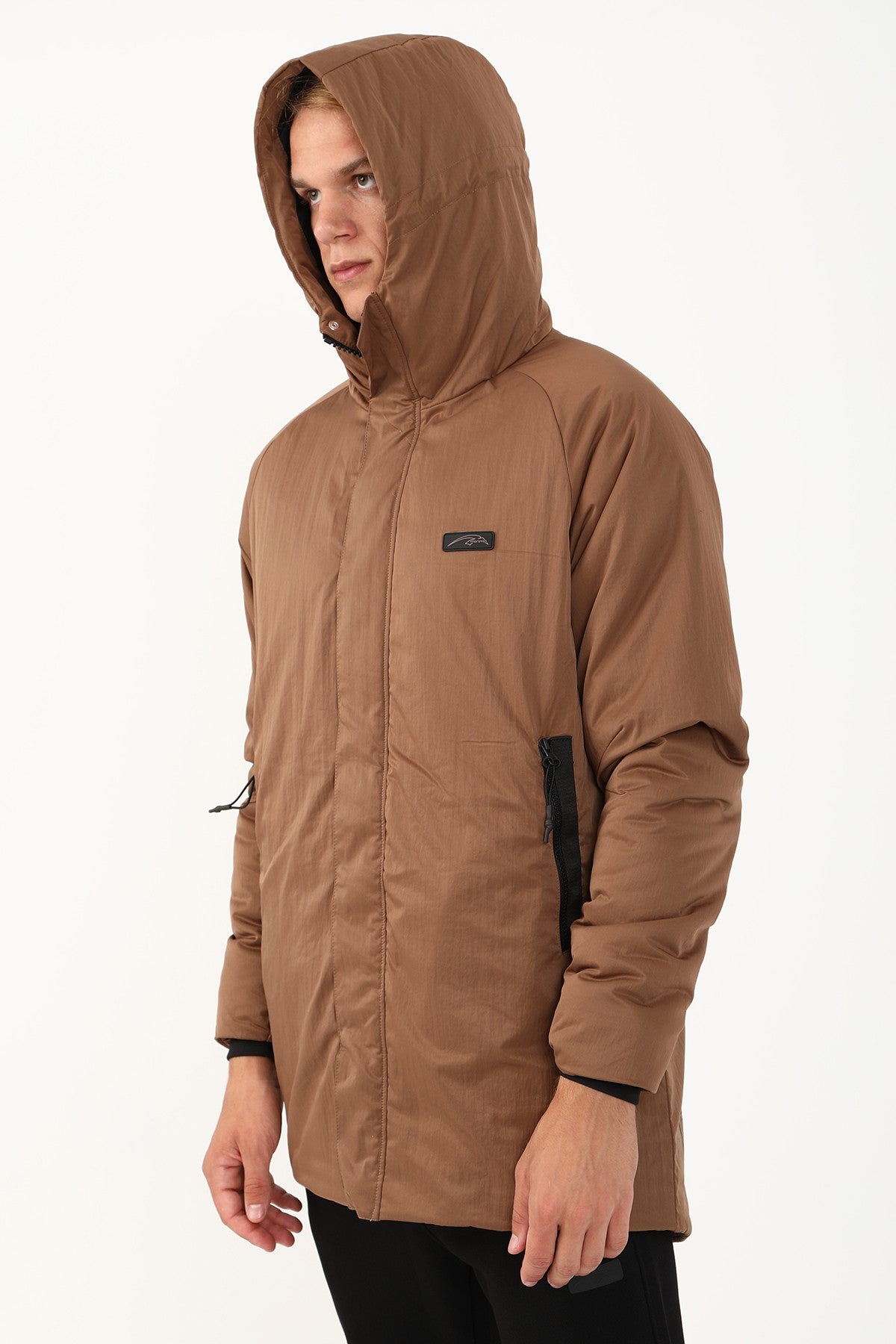 Regular Erkek Kapüşonlu Kahverengi Parka