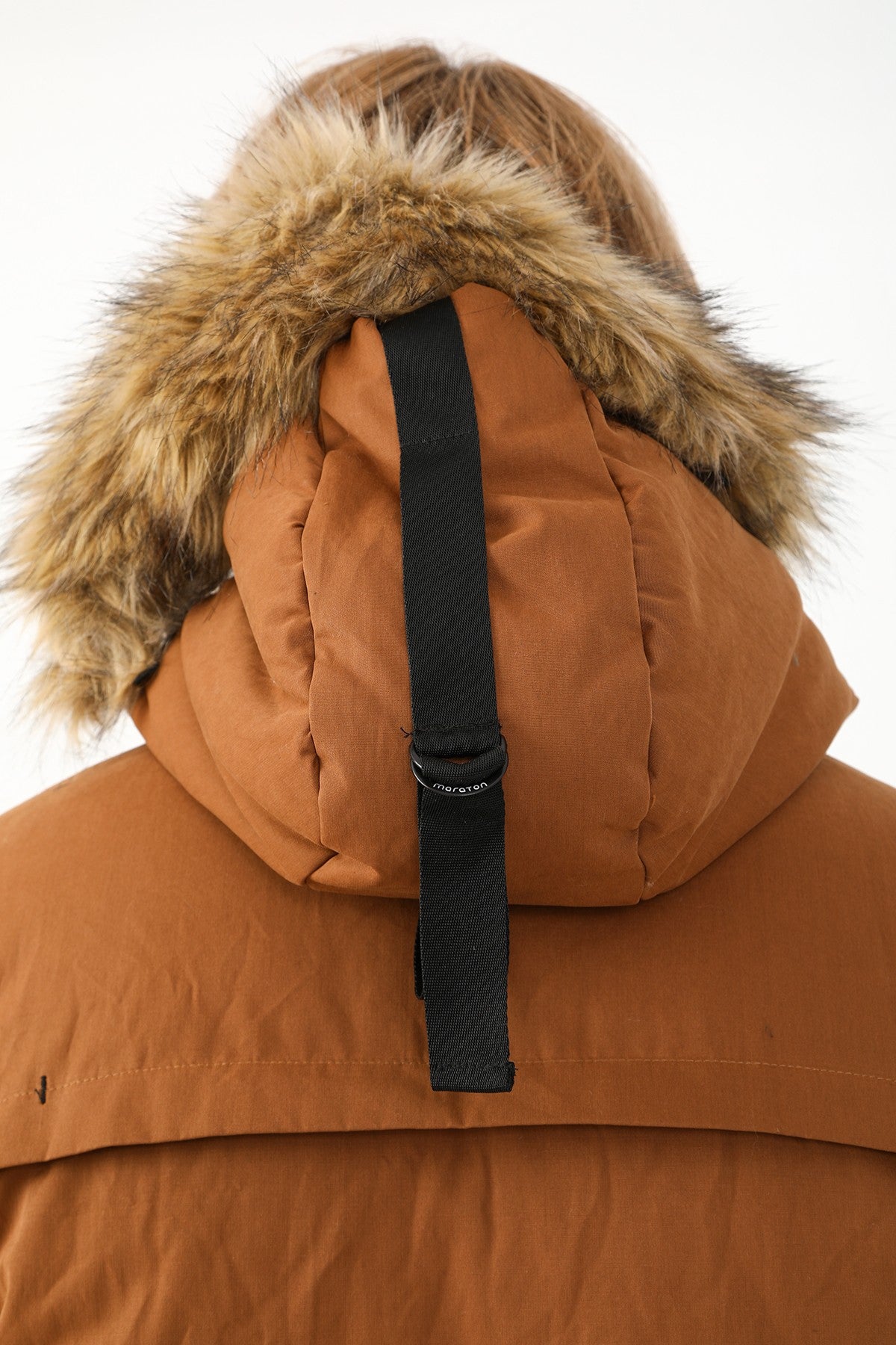 Regular Erkek Kapüşonlu Koyu Bej Parka