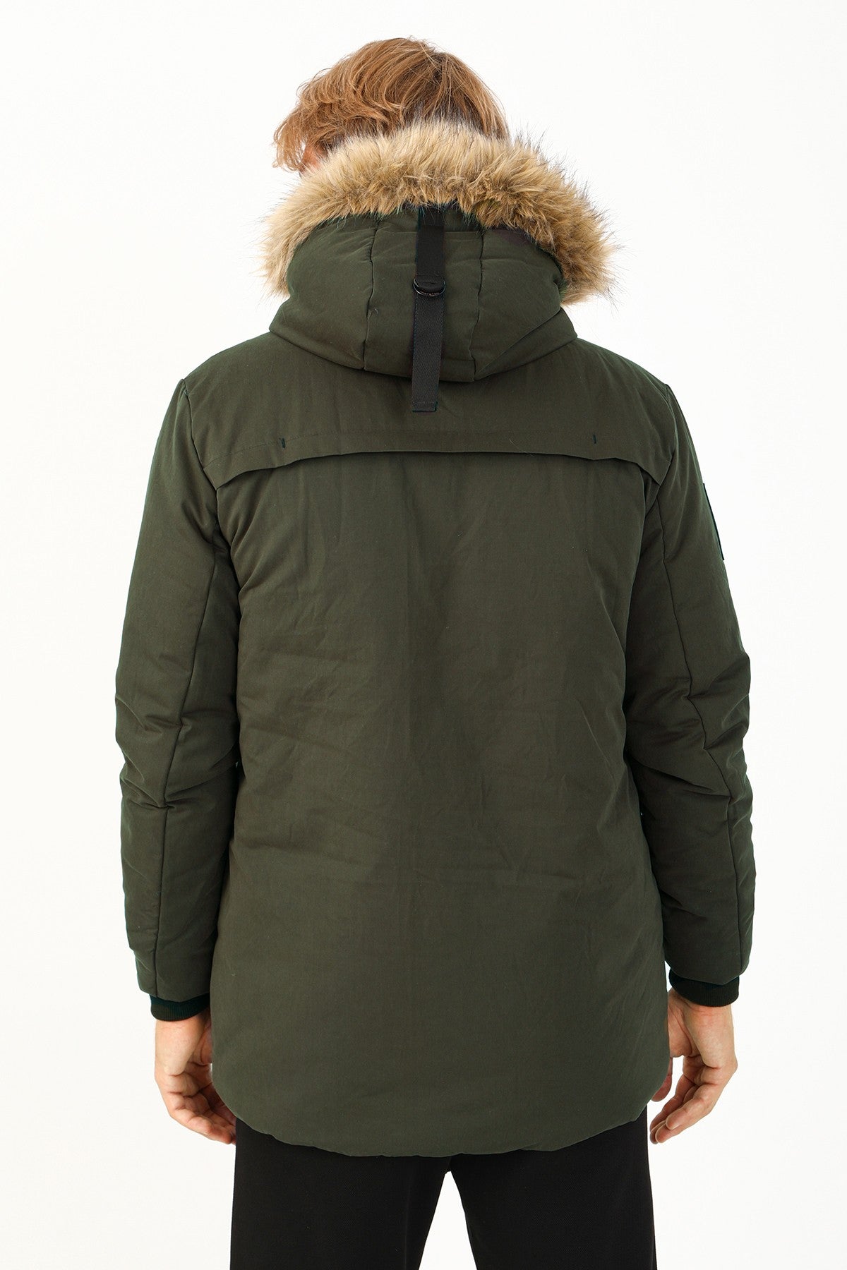 Regular Erkek Kapüşonlu Haki Parka