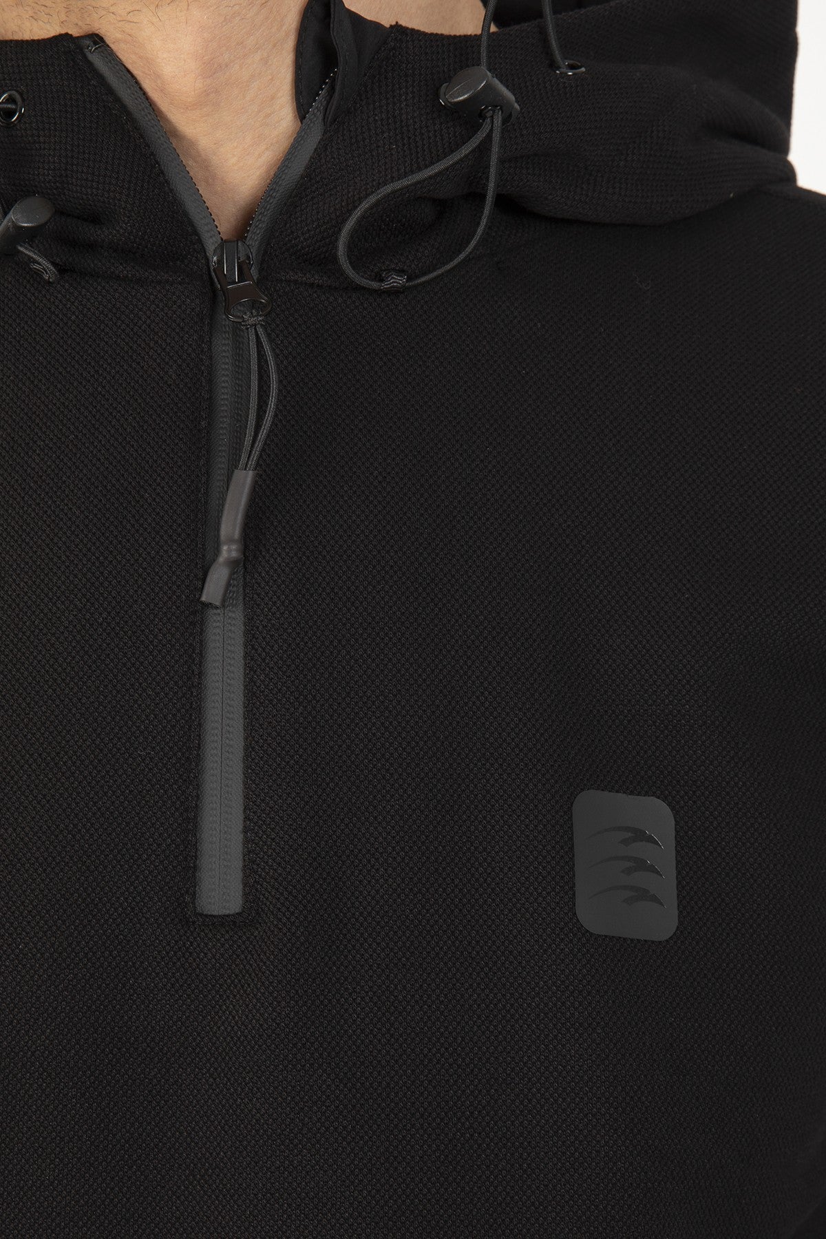 Comfort Erkek Kapüşonlu Siyah Sweatshirt