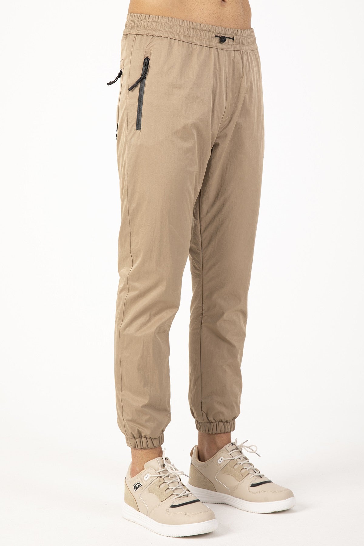 Regular Erkek Lastik Paça Bej Pantolon