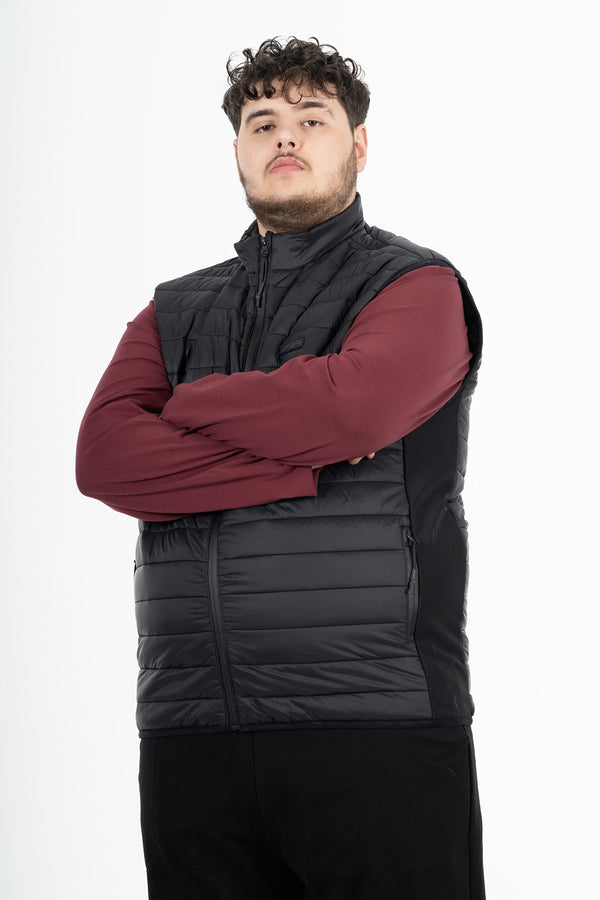 Büyük Beden Erkek Dik Yaka Siyah Yelek