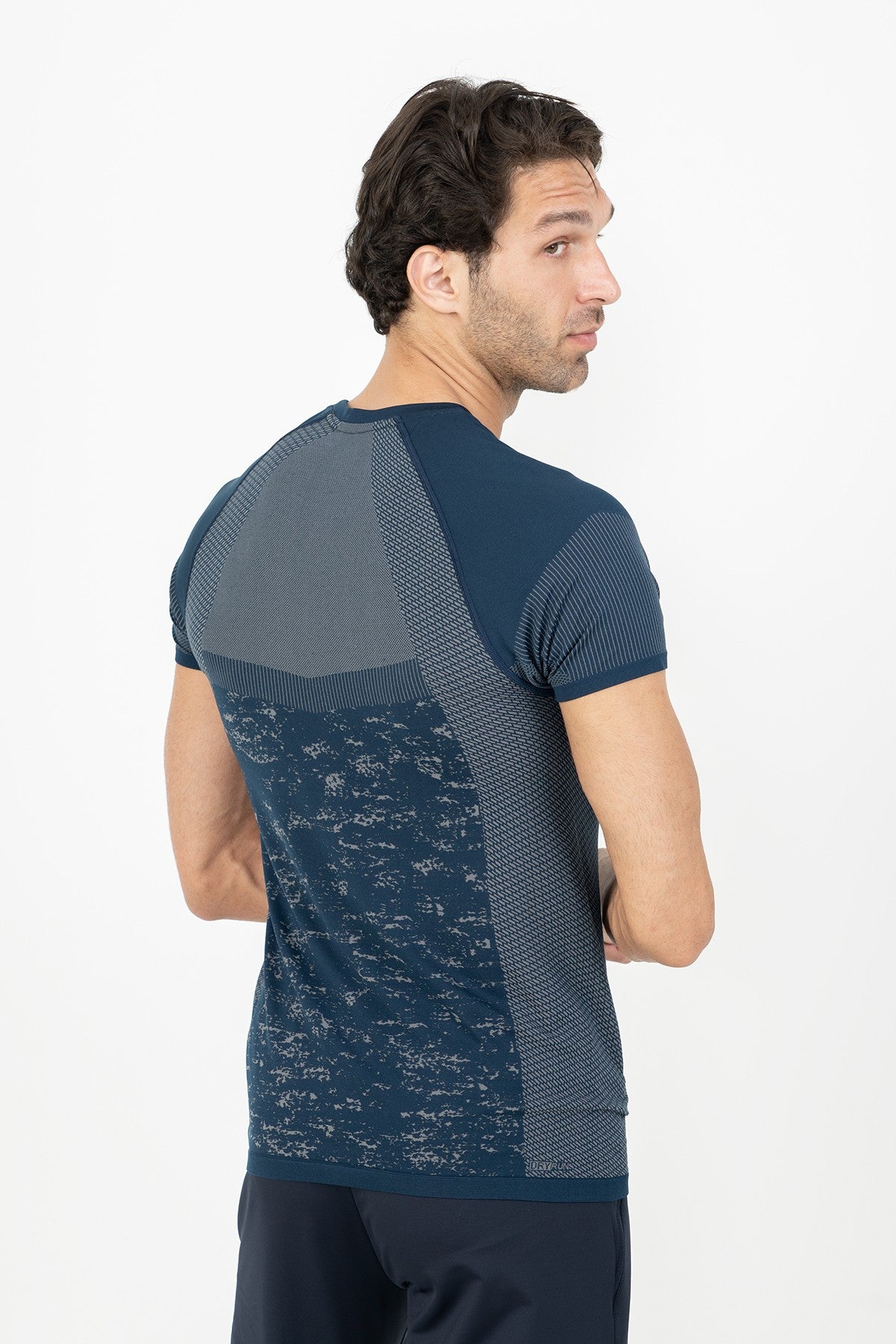 SlimFit Erkek Bisiklet Yaka Lacivert T-shirt