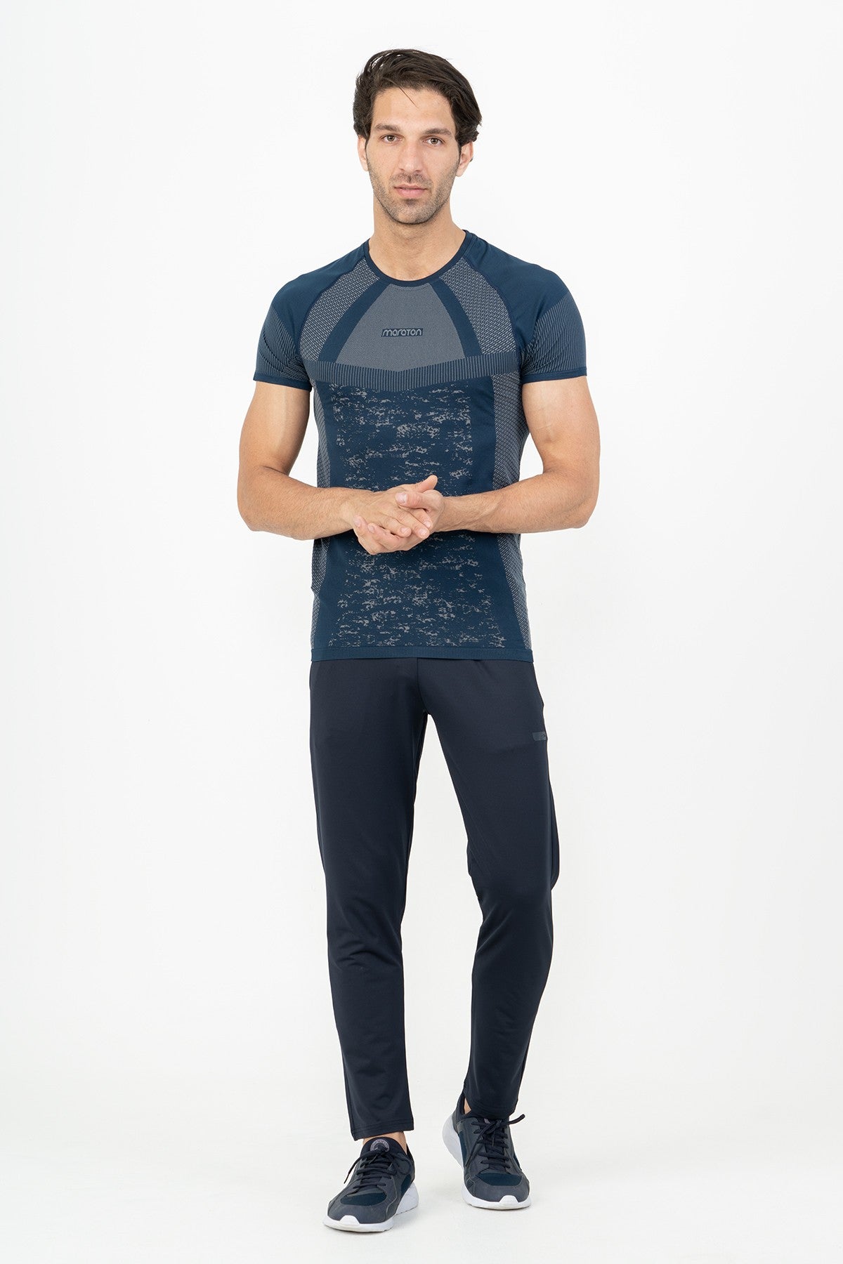 SlimFit Erkek Bisiklet Yaka Lacivert T-shirt