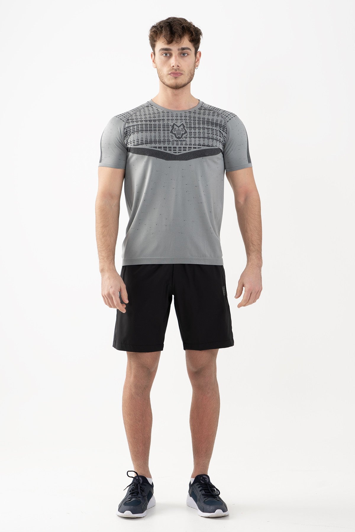 SlimFit Erkek Bisiklet Yaka Gri T-shirt