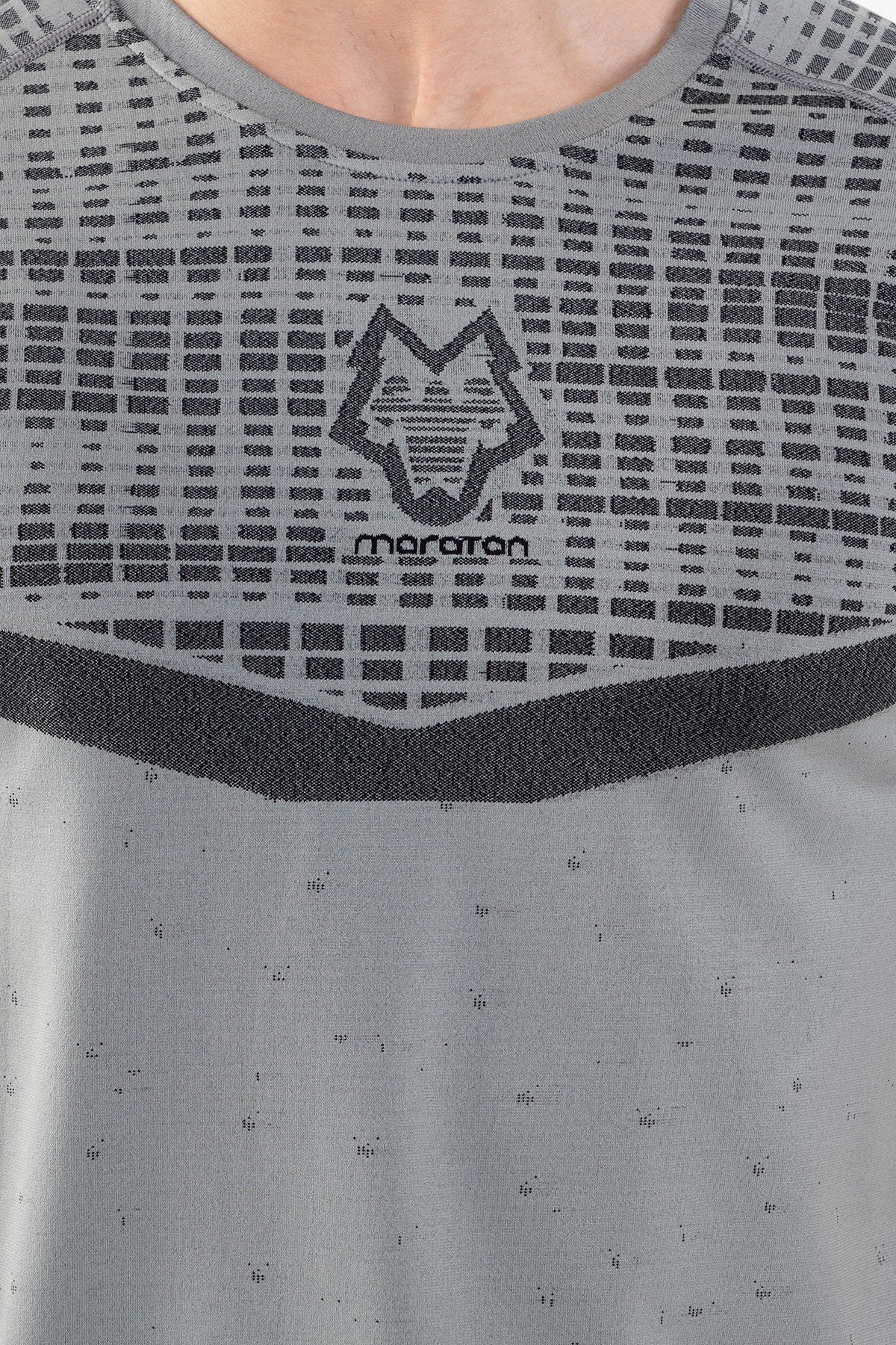 SlimFit Erkek Bisiklet Yaka Gri T-shirt