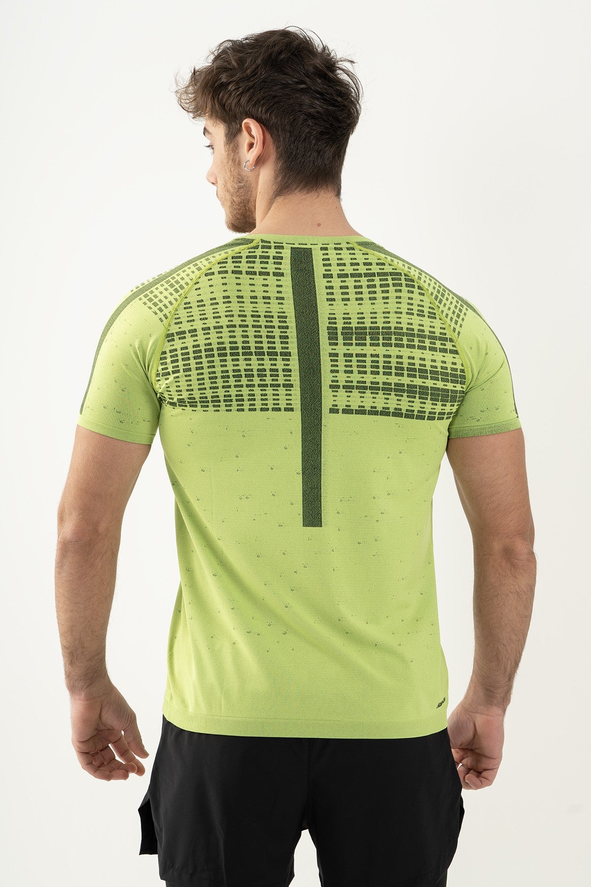 SlimFit Erkek Bisiklet Yaka Neon Sarı T-shirt