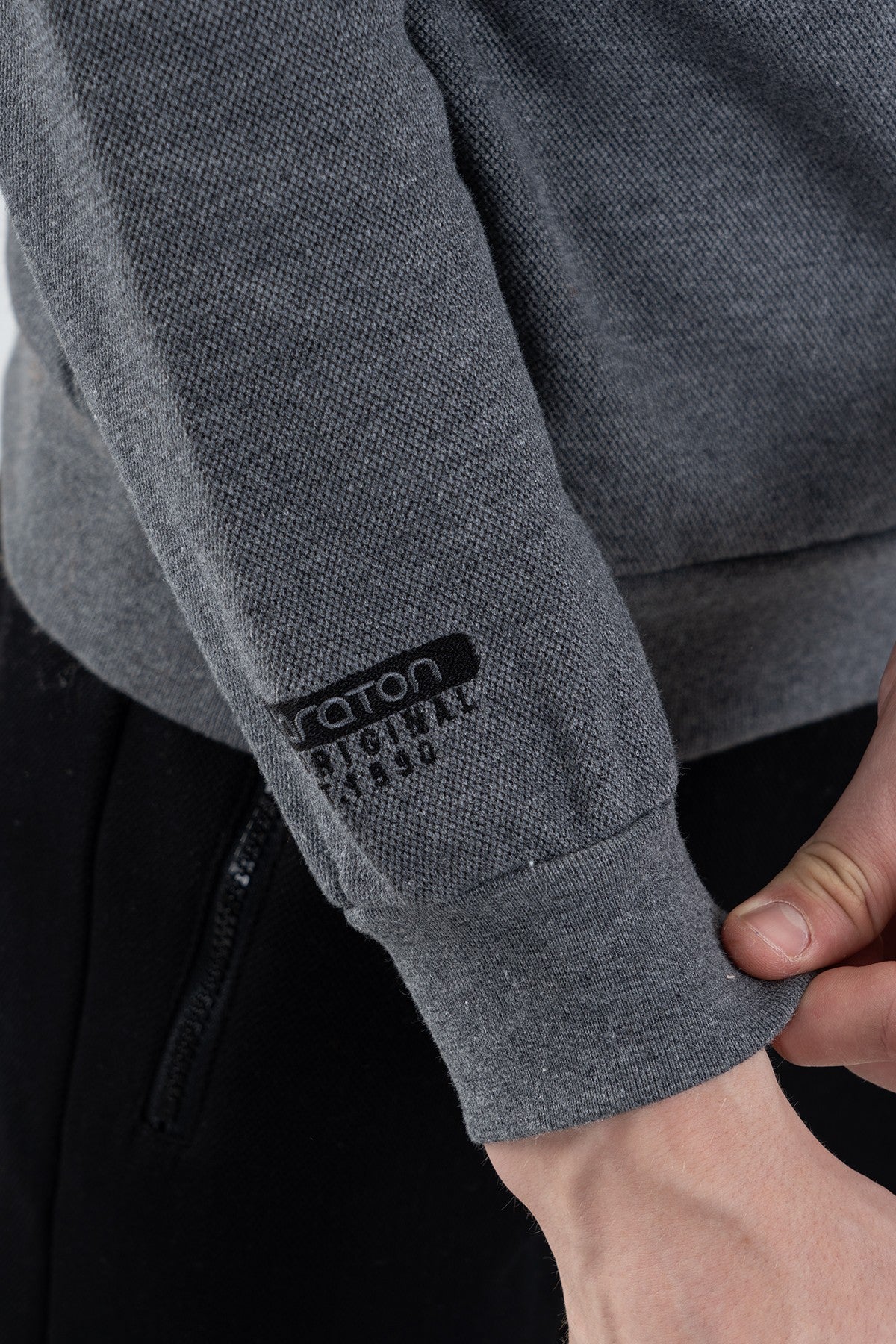 Regular Erkek Bisiklet Yaka Antramelanj Sweatshirt
