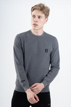 Regular Erkek Bisiklet Yaka Antramelanj Sweatshirt