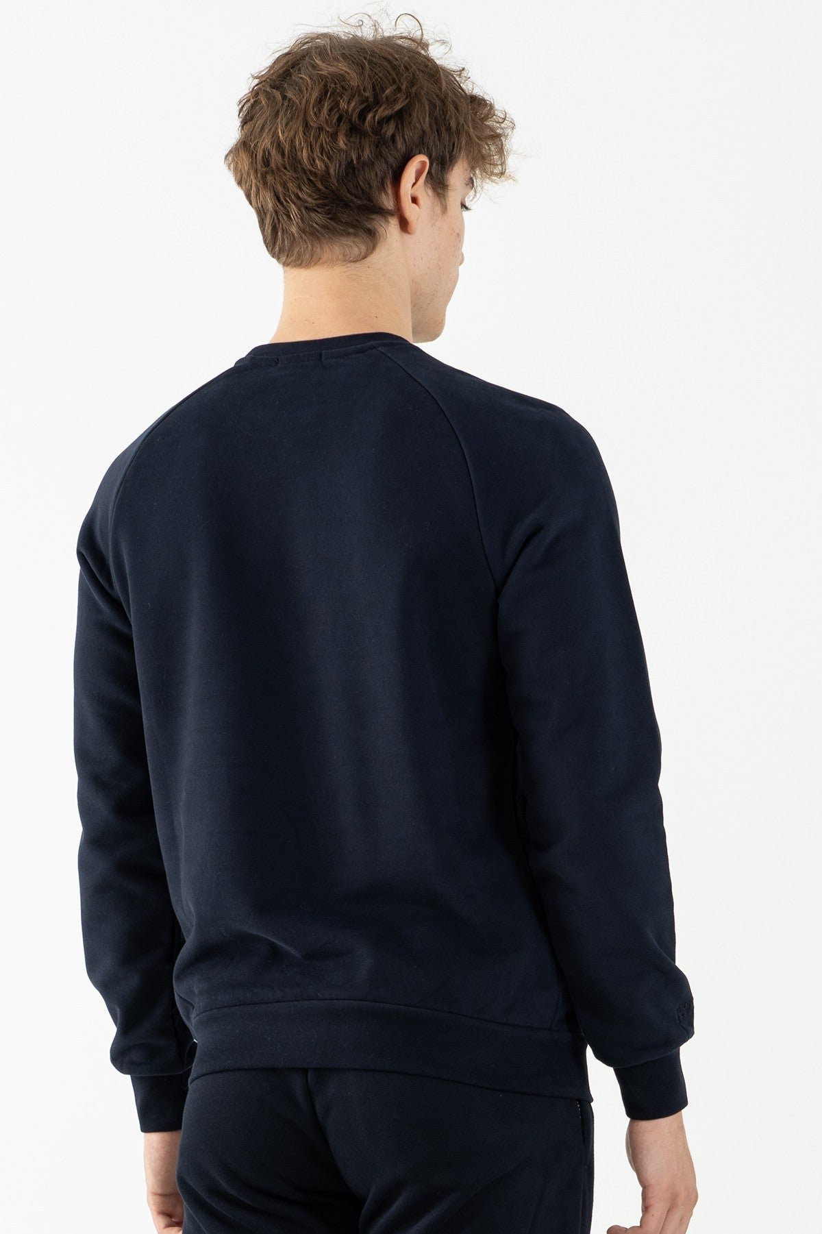 Regular Erkek Bisiklet Yaka Lacivert Sweatshirt