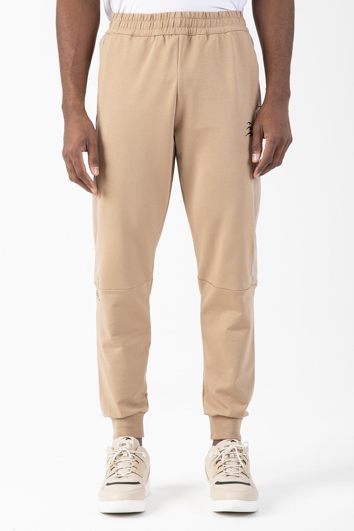 Regular Erkek Ribana Paça Bej Eşofman Altı