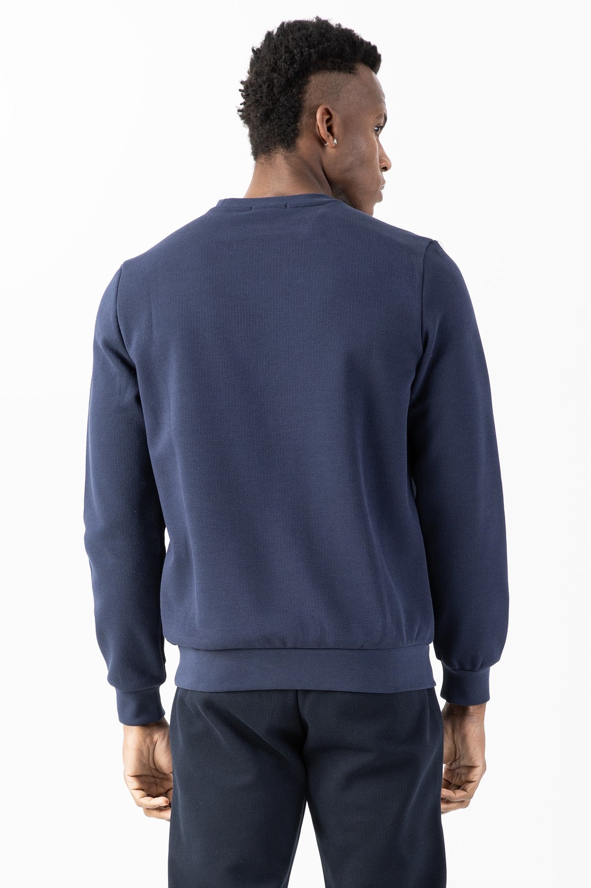 Comfort Erkek Bisiklet Yaka Lacivert Sweatshirt