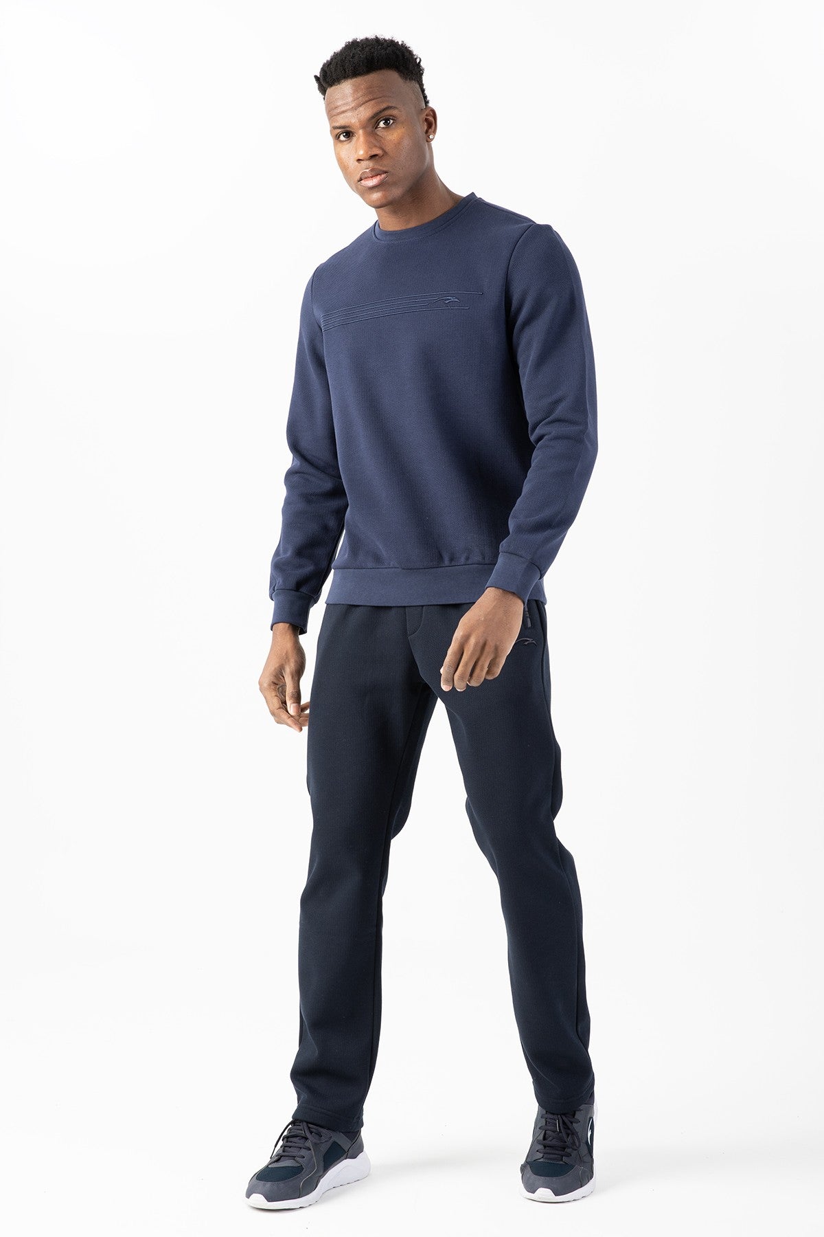 Comfort Erkek Bisiklet Yaka Lacivert Sweatshirt