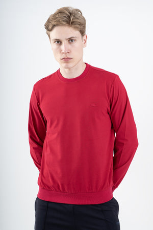 Comfort Erkek Bisiklet Yaka Kırmızı Sweatshirt