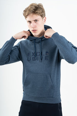 Comfort Erkek Kapüşonlu Lacivertmelanj Sweatshirt