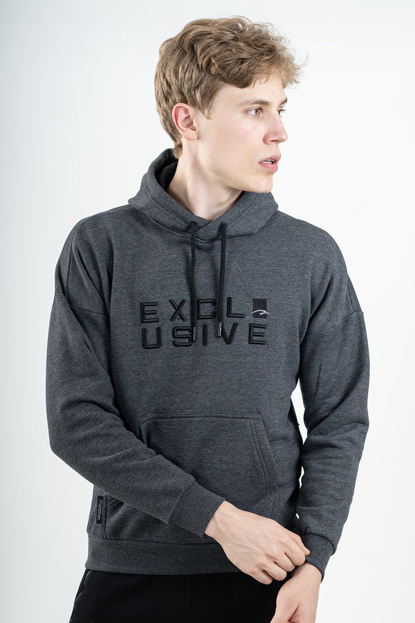 Comfort Erkek Kapüşonlu Siyah Sweatshirt