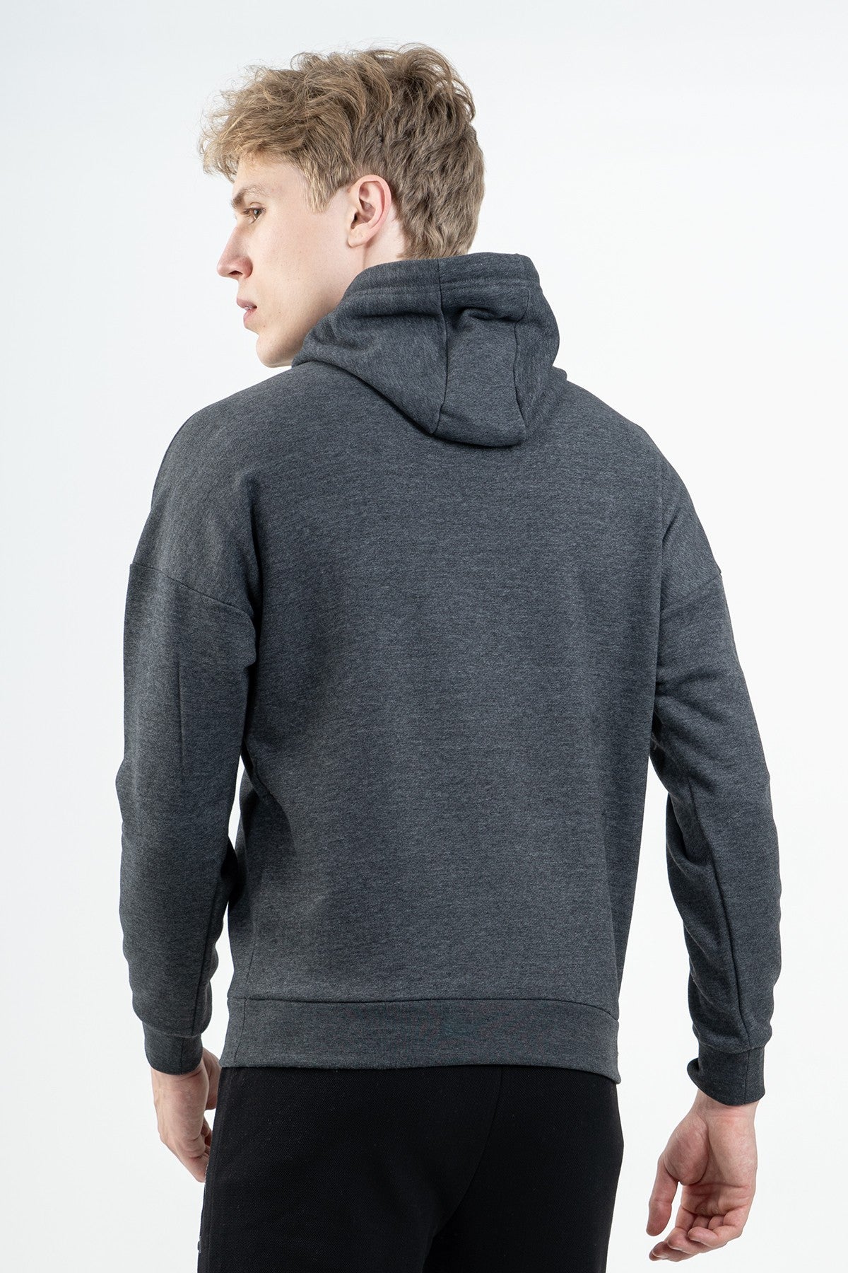 Comfort Erkek Kapüşonlu Siyah Sweatshirt