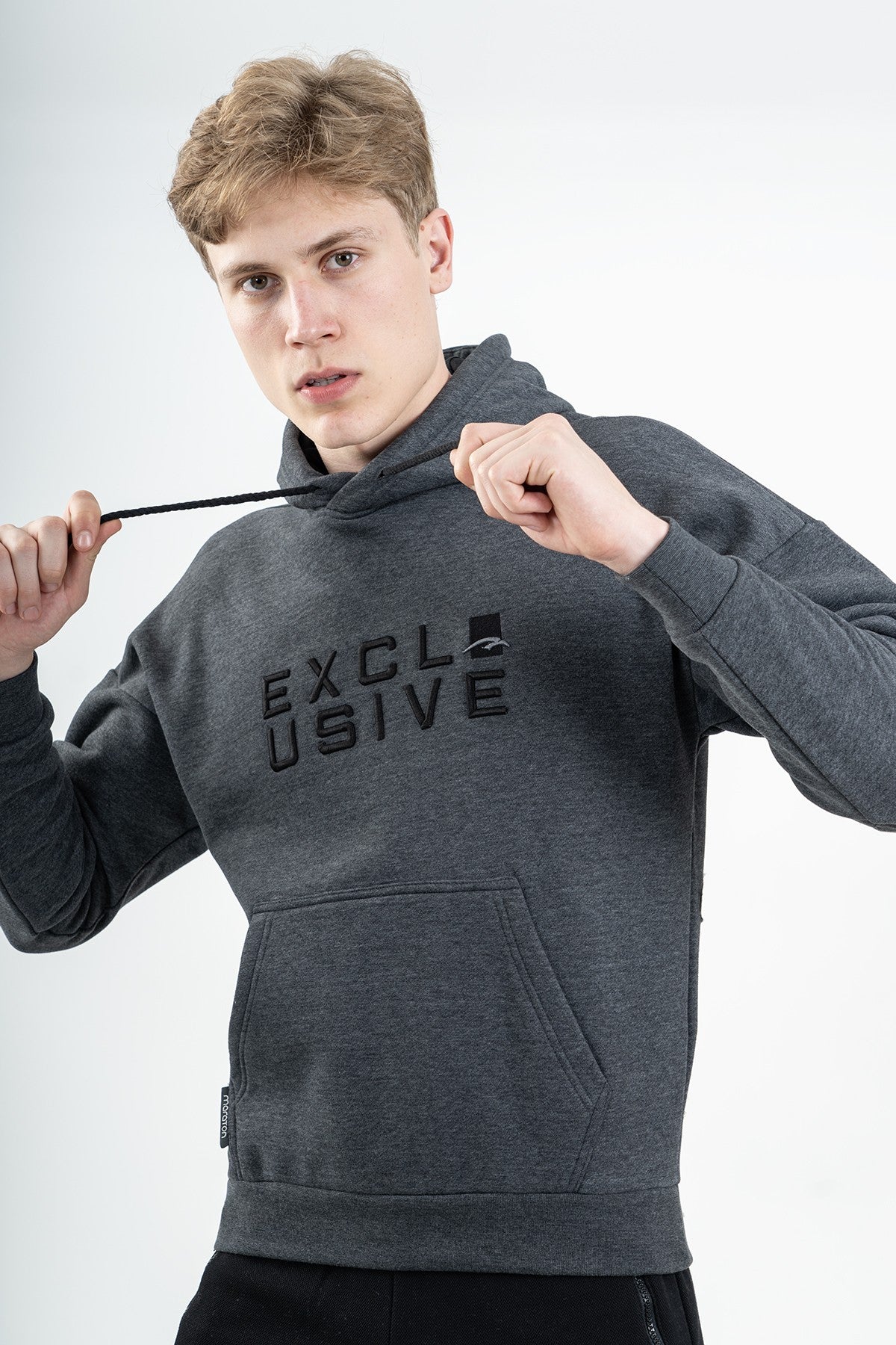 Comfort Erkek Kapüşonlu Siyah Sweatshirt