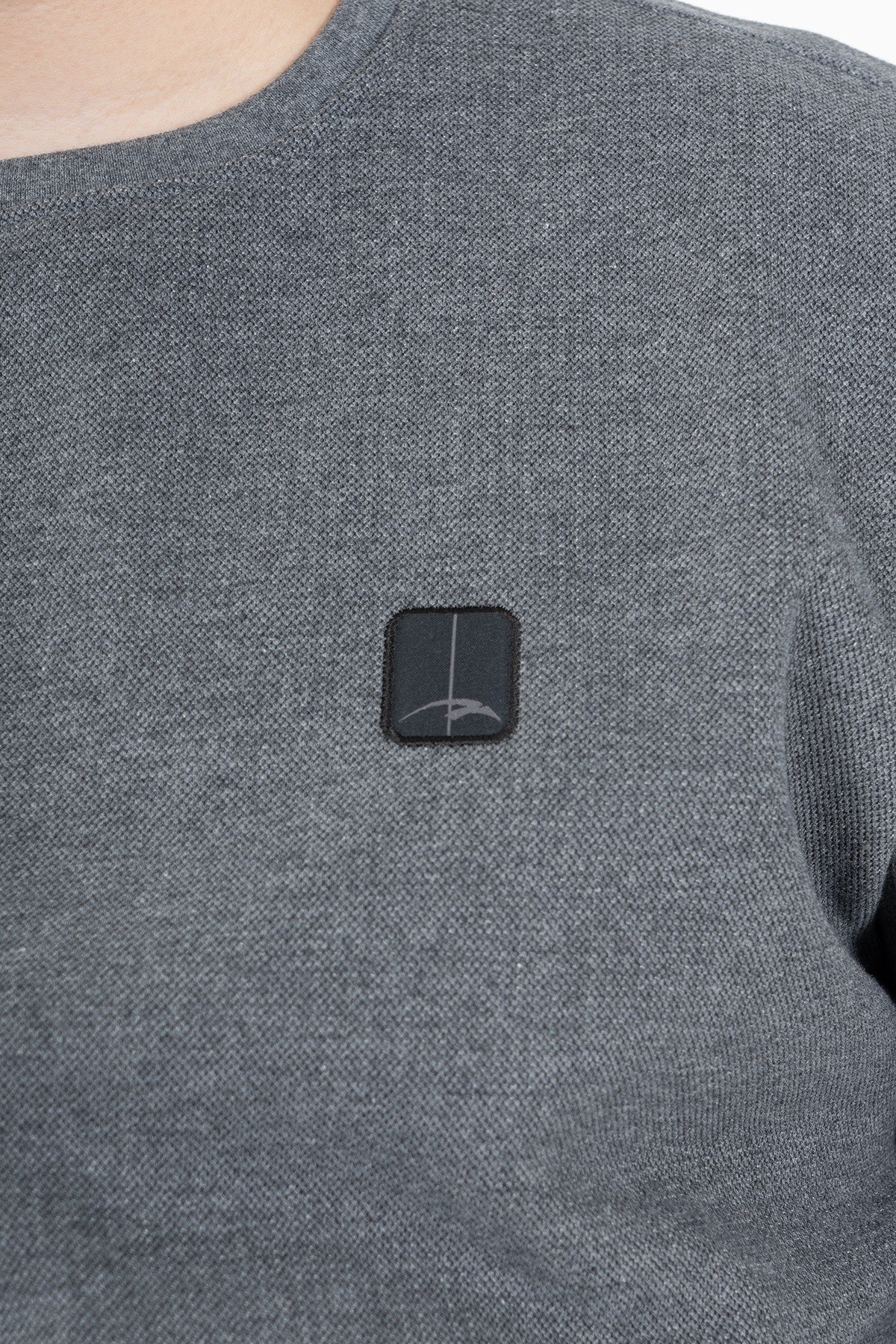 Büyük Beden Erkek Bisiklet Yaka Antramelanj Sweatshirt
