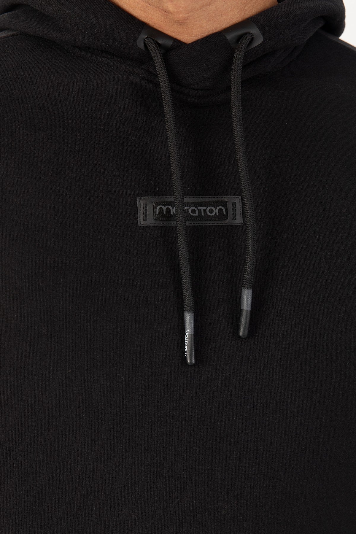 Oversize Erkek Kapüşonlu Siyah Sweatshirt