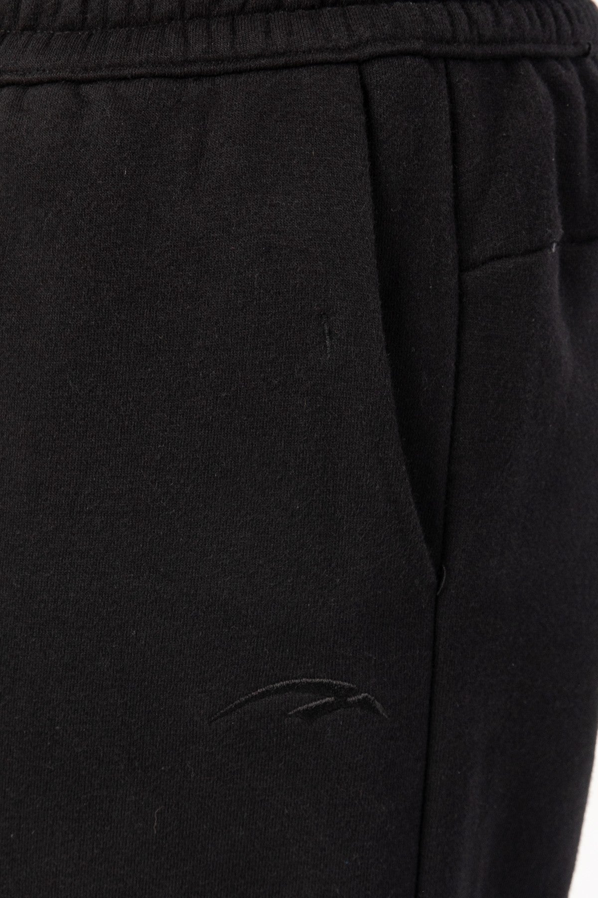 Oversize Erkek Lastik Paça Siyah Eşofman Altı