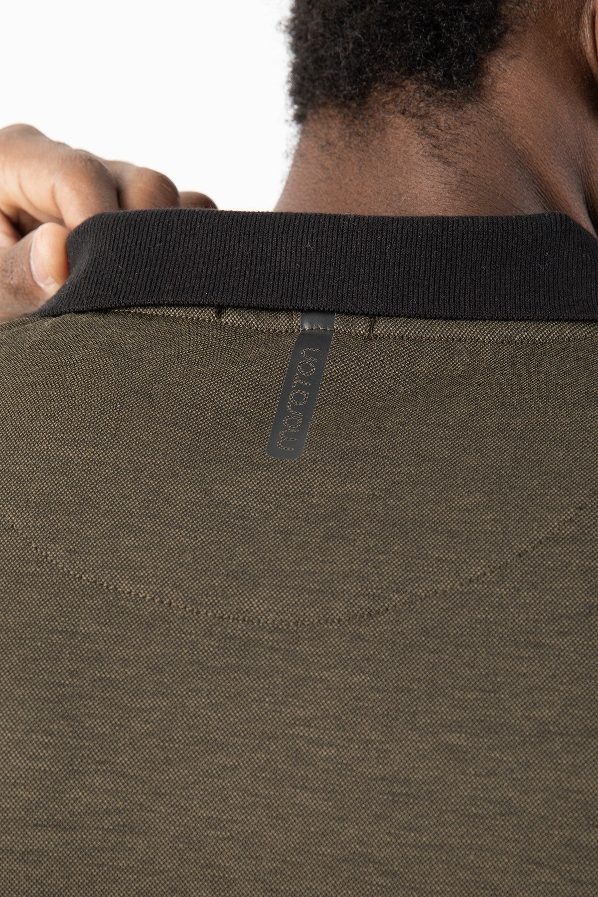Regular Erkek Polo Yaka Haki Sweatshirt