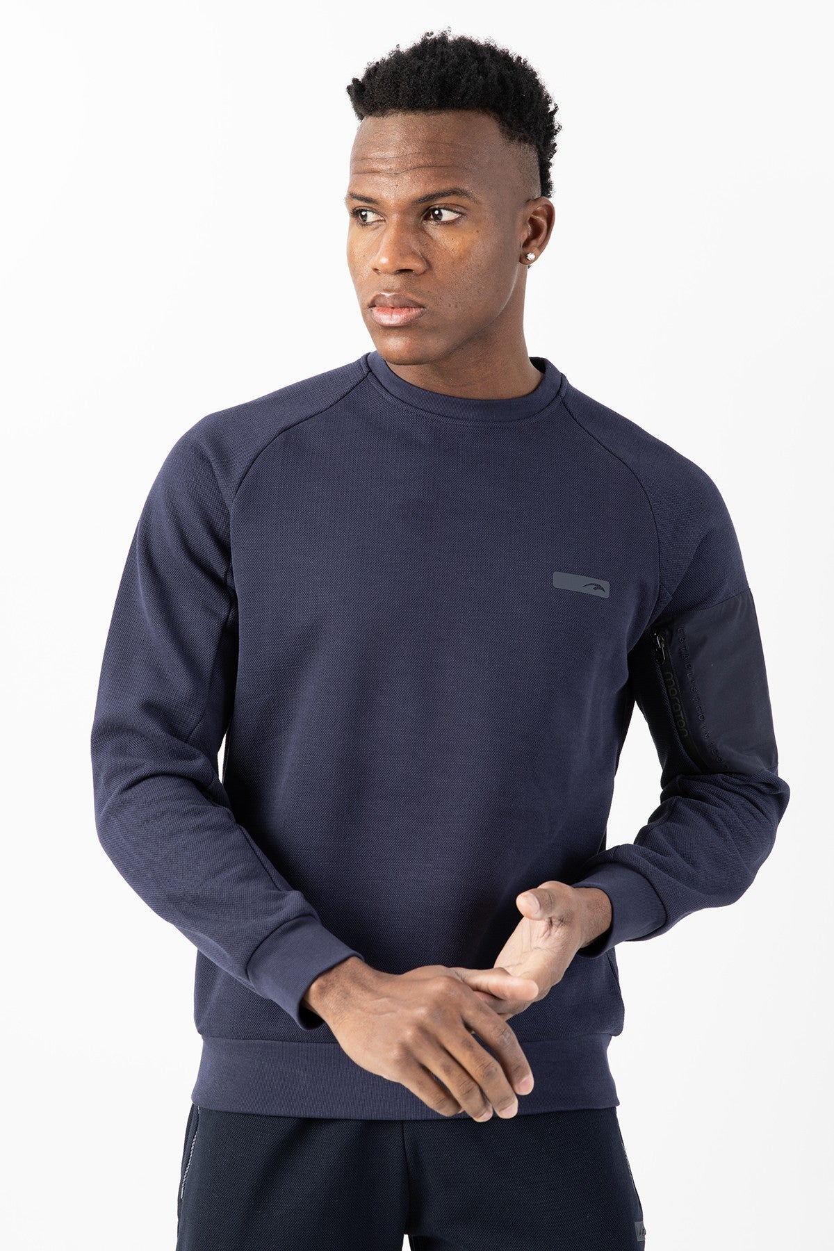 Comfort Erkek Bisiklet Yaka Lacivert Sweatshirt