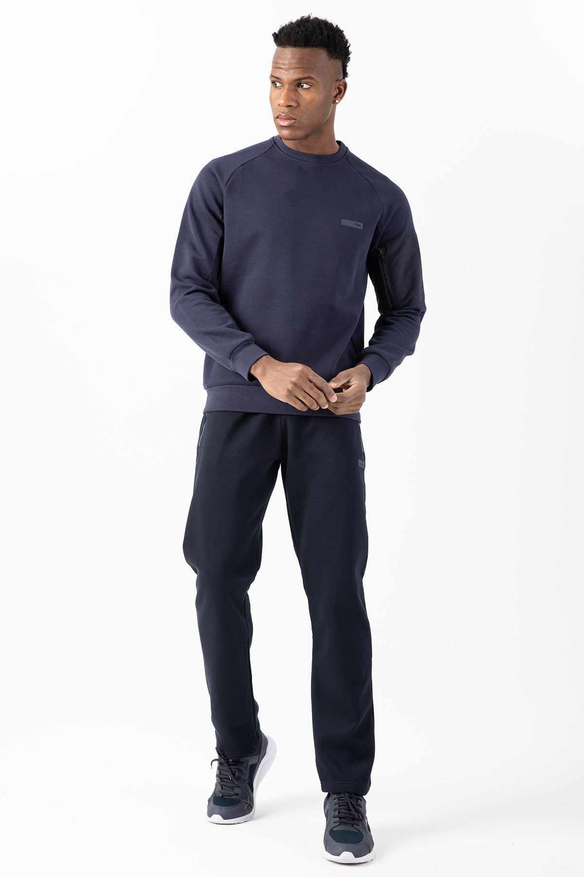 Comfort Erkek Bisiklet Yaka Lacivert Sweatshirt