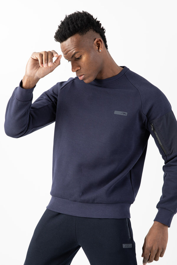 Comfort Erkek Bisiklet Yaka Lacivert Sweatshirt