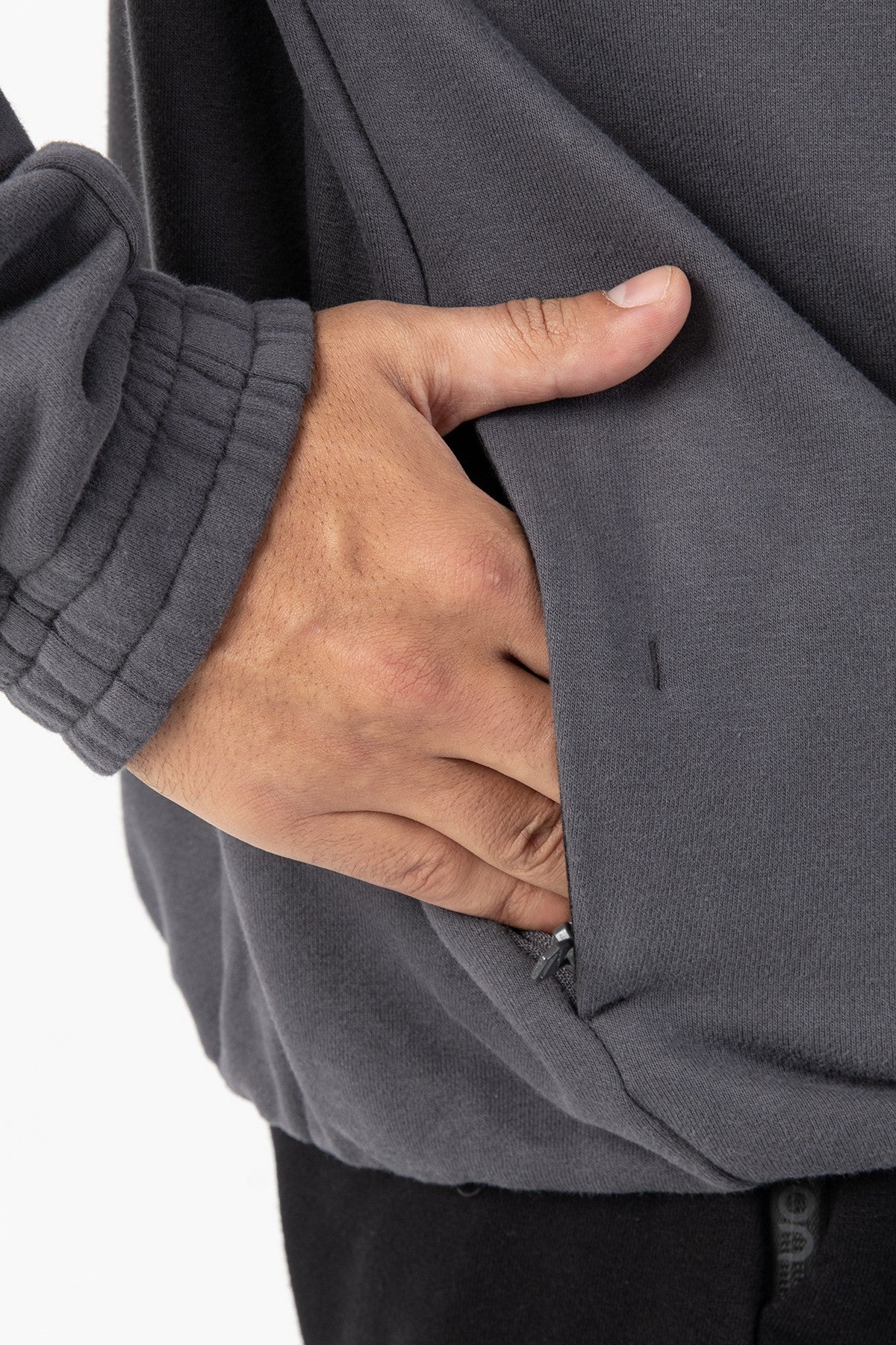 Oversize Erkek Kapüşonlu Antrasit Eşofman Üstü