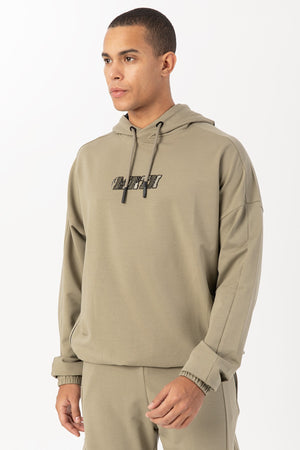Oversize Erkek Kapüşonlu Haki Sweatshirt