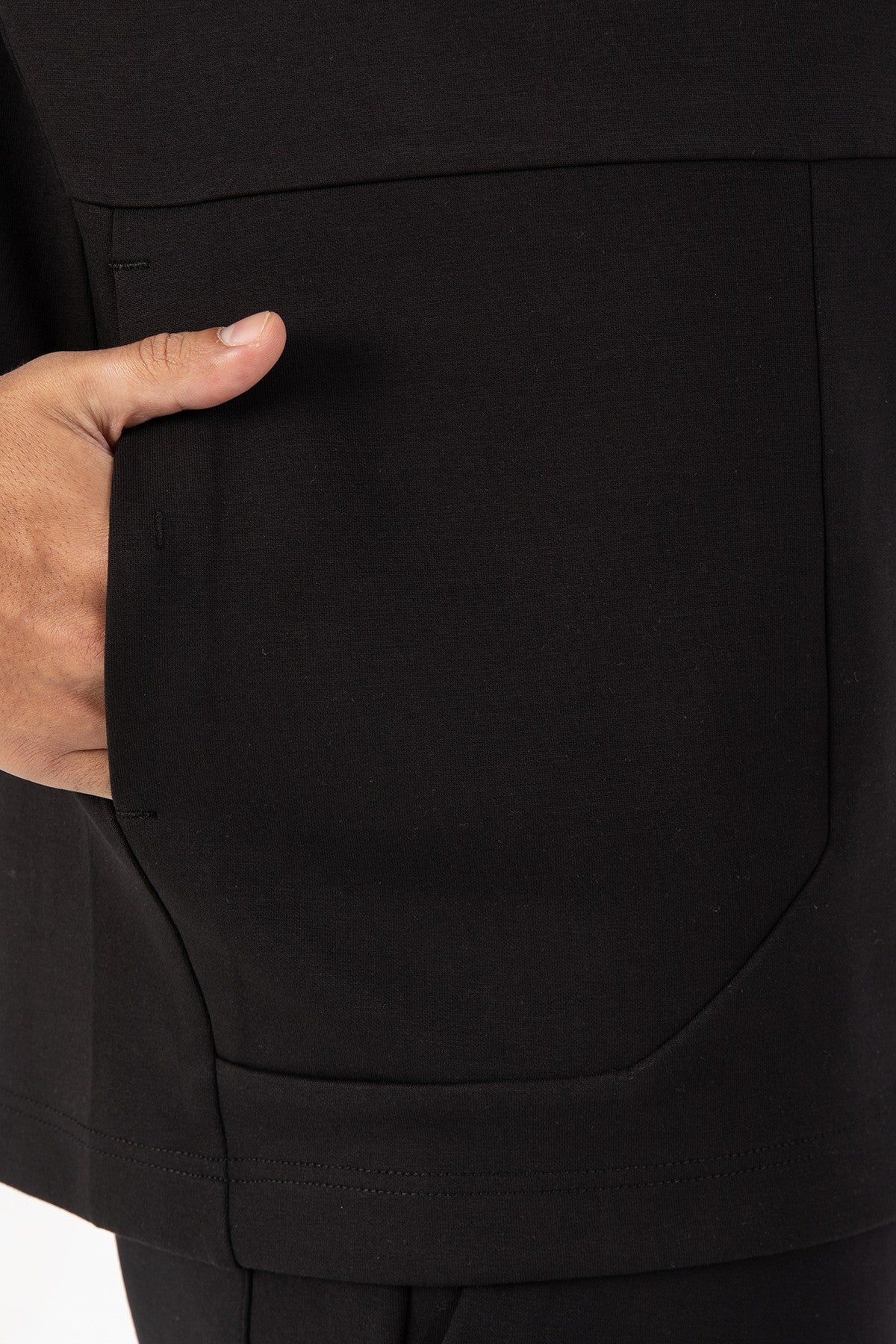Regular Erkek Kapüşonlu Siyah Sweatshirt