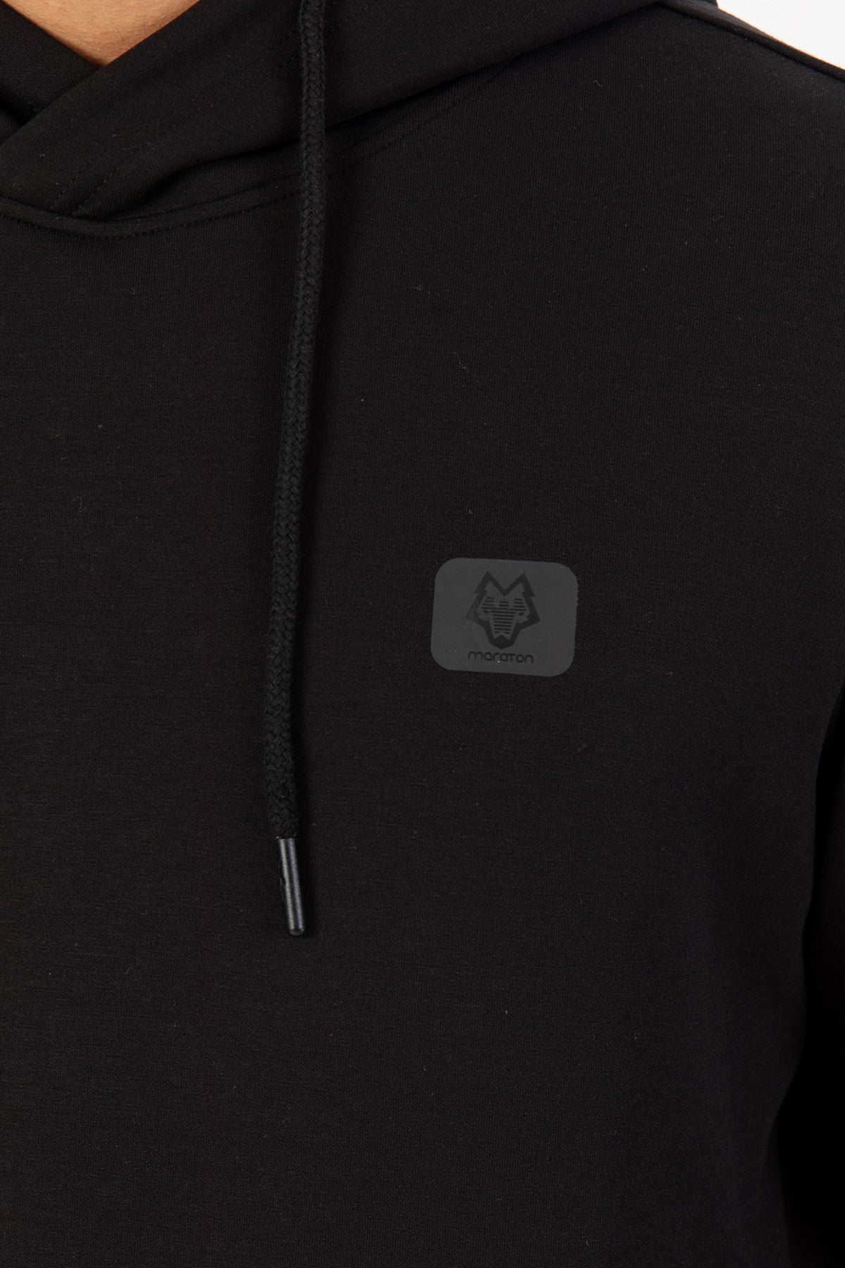 Regular Erkek Kapüşonlu Siyah Sweatshirt