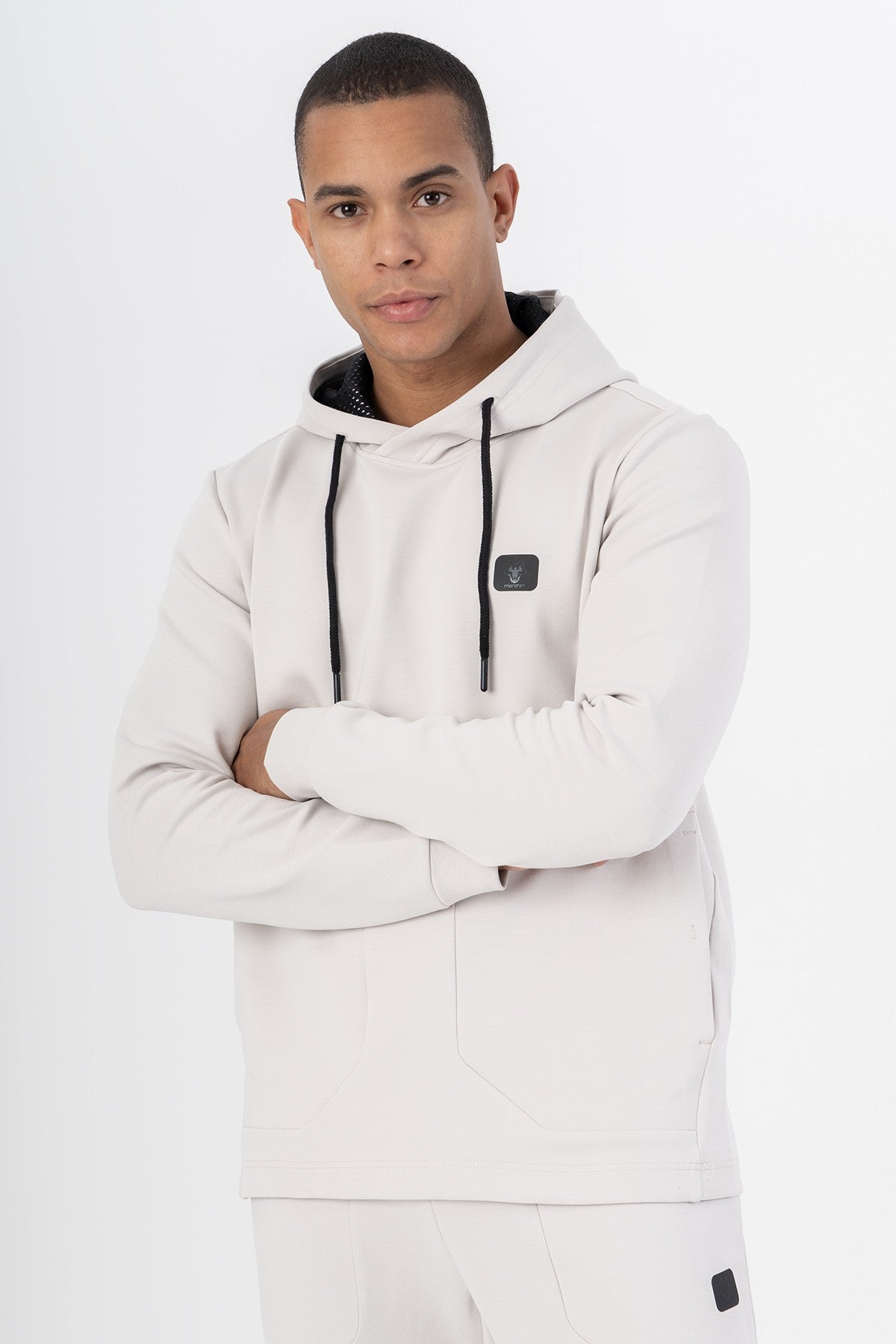 Regular Erkek Kapüşonlu Gri Sweatshirt