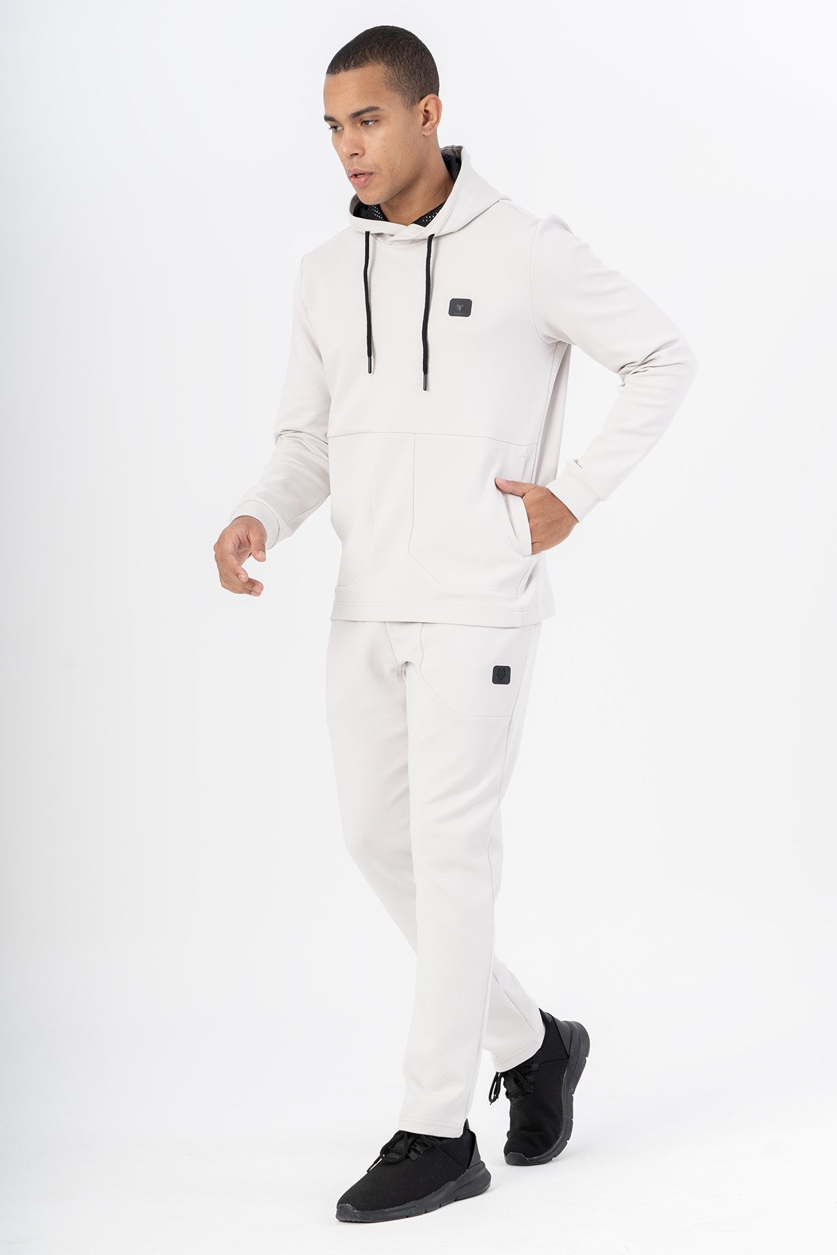 Regular Erkek Kapüşonlu Gri Sweatshirt